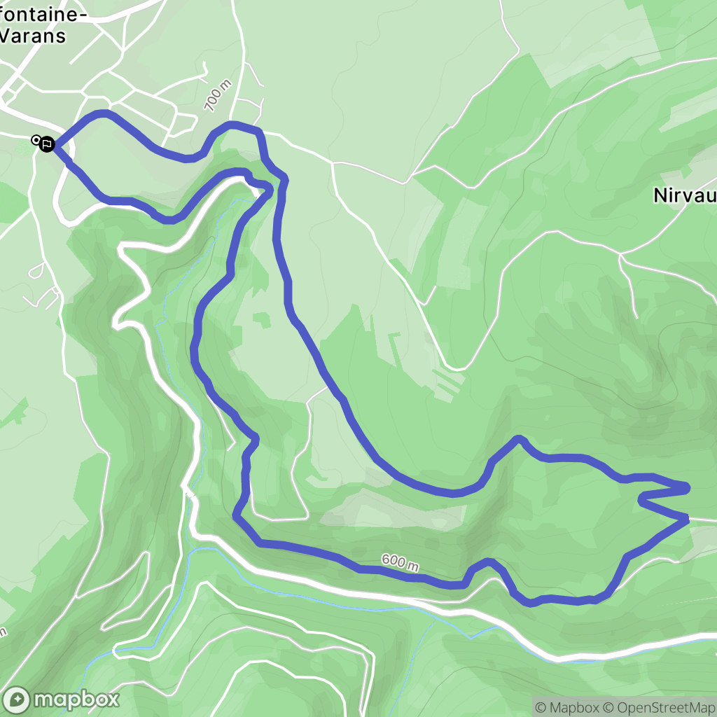 Pierrefontaine-les-Varans : carte du parcours de randonnée - France