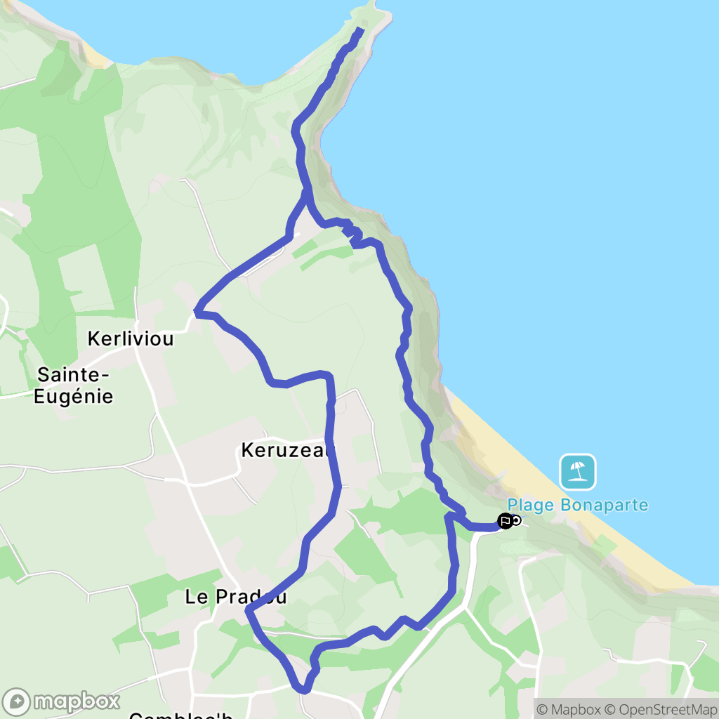 Plouha : carte du parcours de randonnée - France