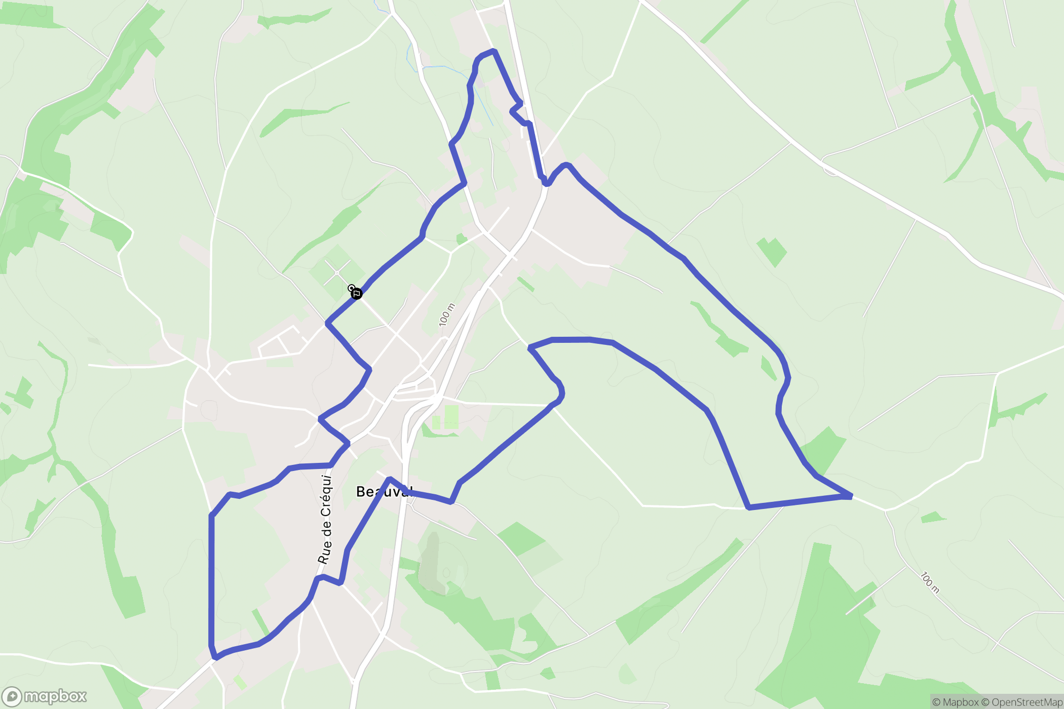 Beauval : carte du parcours de randonnée - France