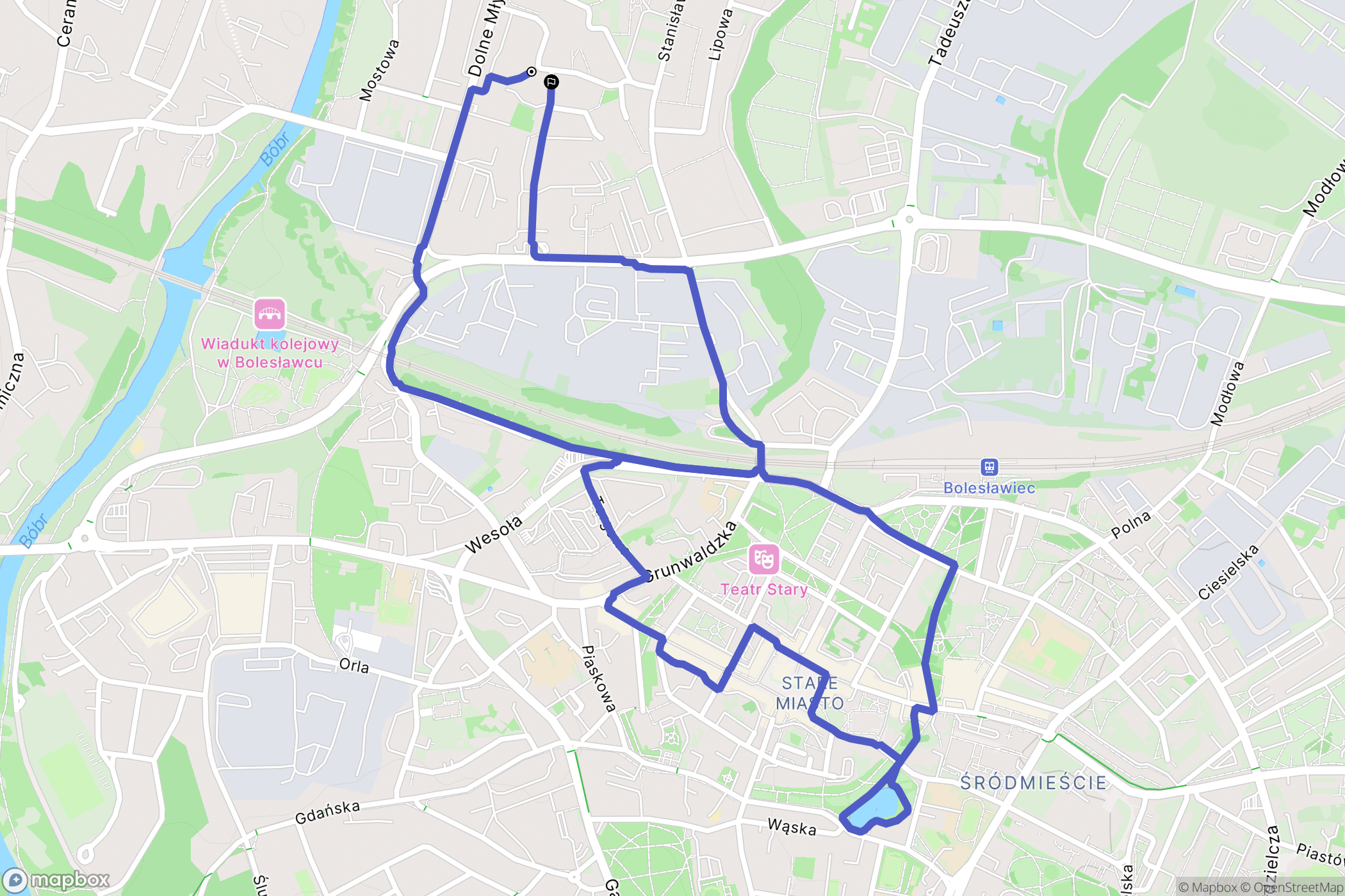 Bolesławiec: mapa trasy - Poland