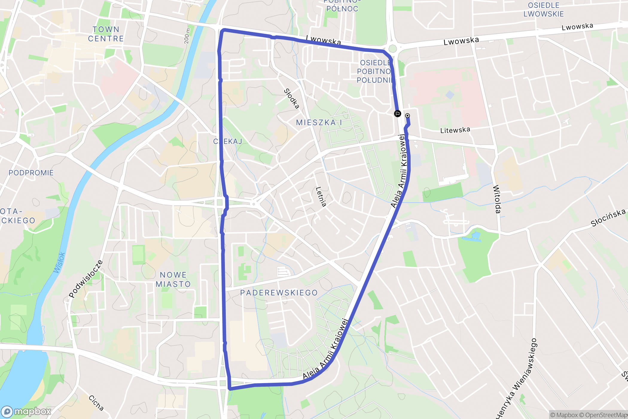 Rzeszów: mapa trasy - Poland
