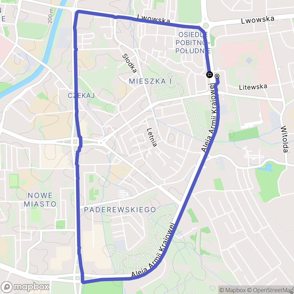 Rzeszów: mapa trasy - Poland