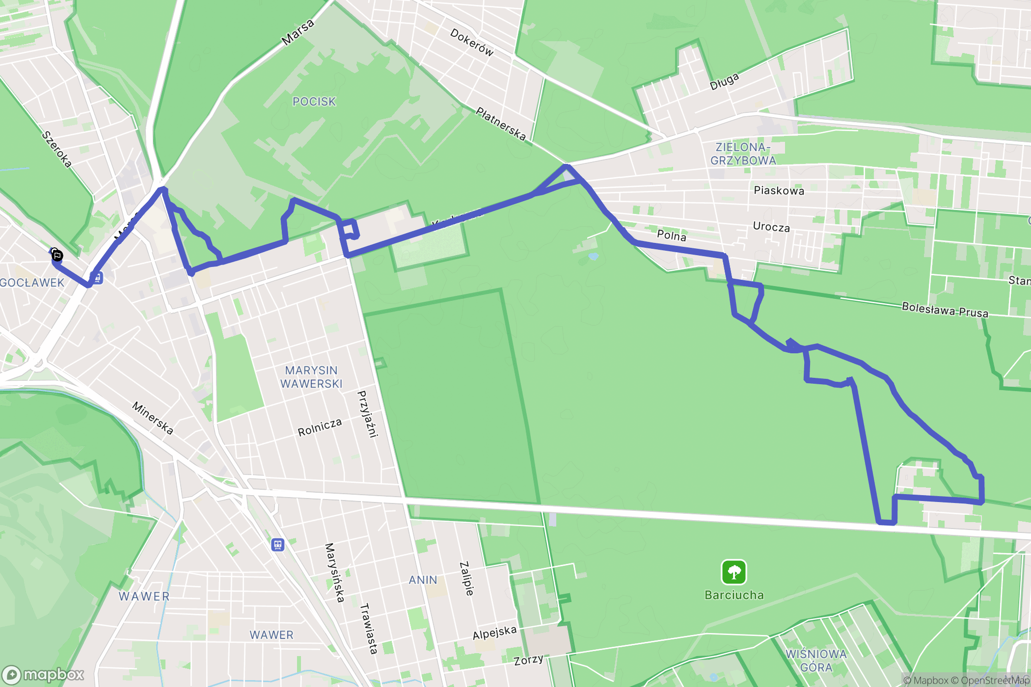 Warszawa: mapa trasy - Poland