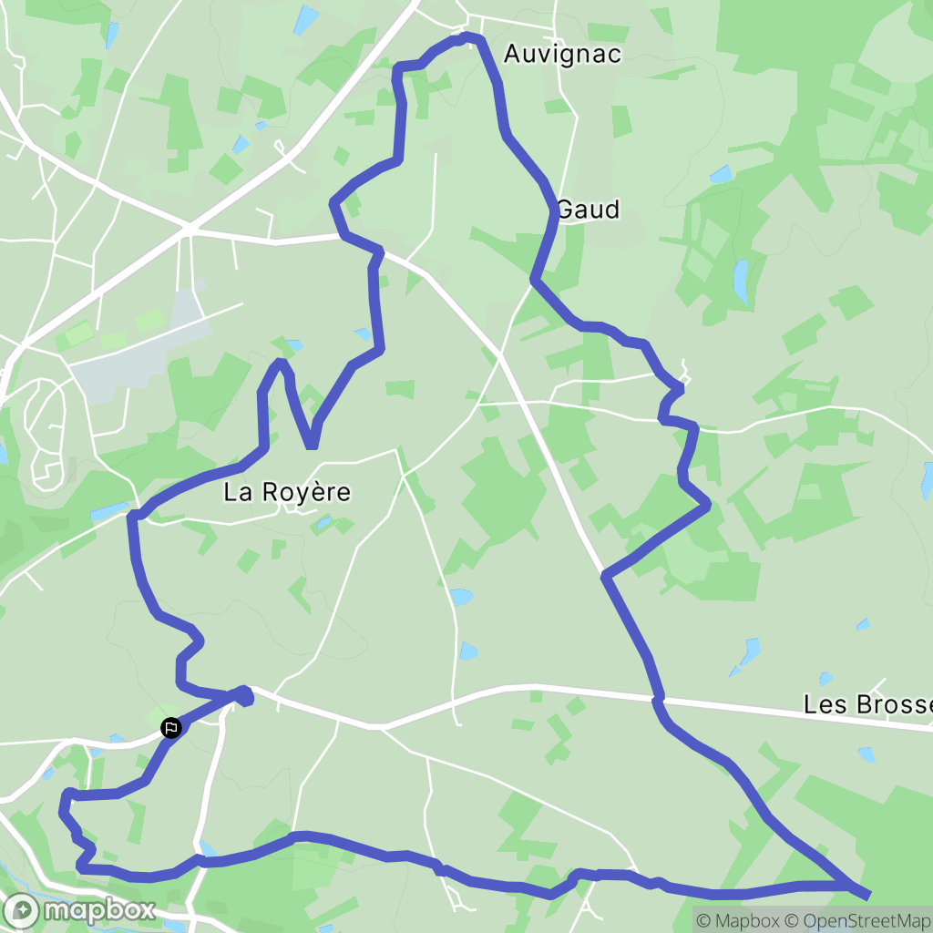 Rochechouart : carte du parcours de randonnée - France