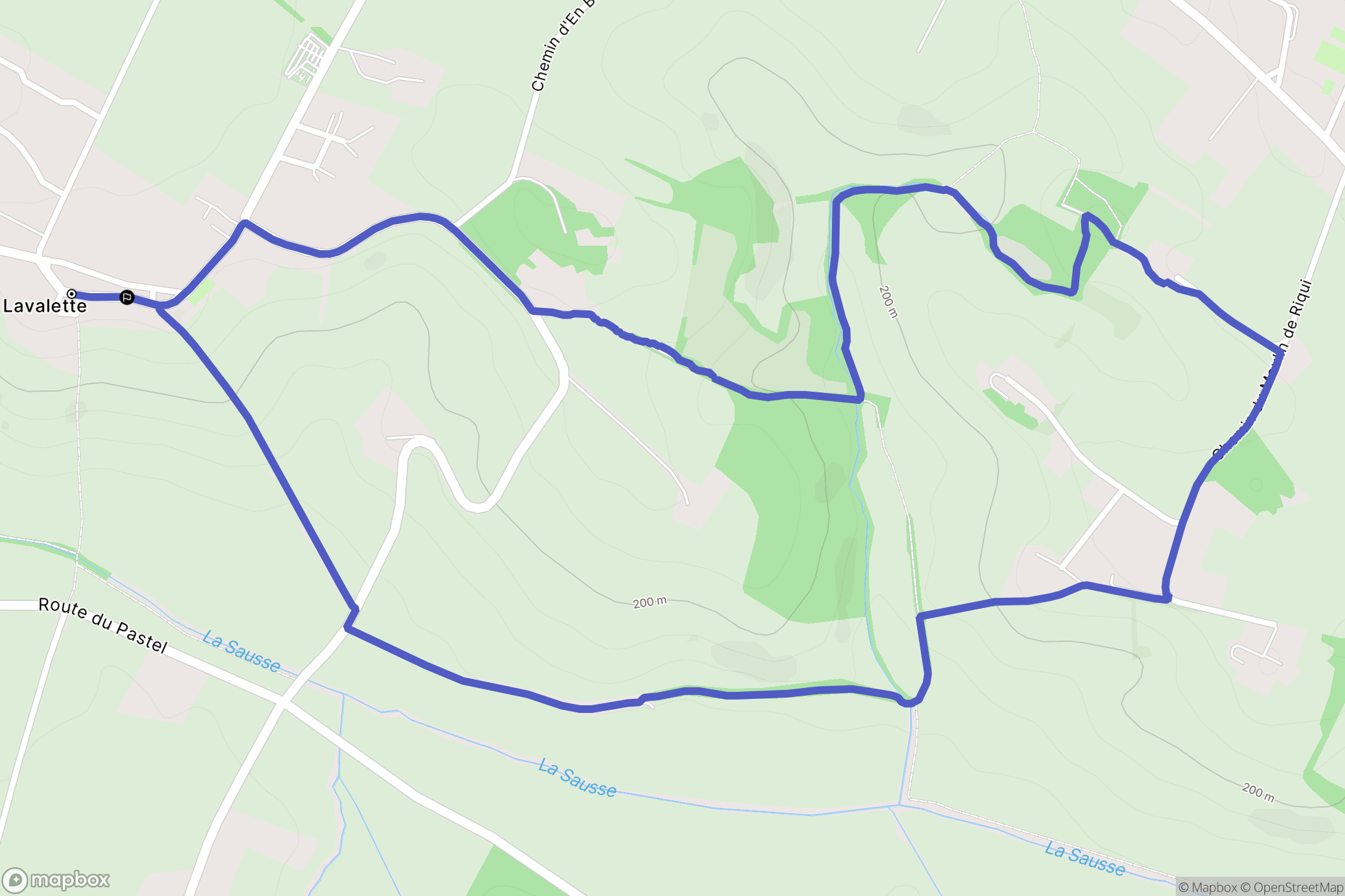 Lavalette : carte du parcours de randonnée - France
