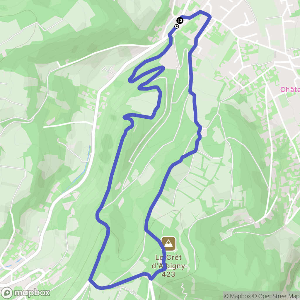 Curis-au-Mont-d'Or : carte du parcours de randonnée - France