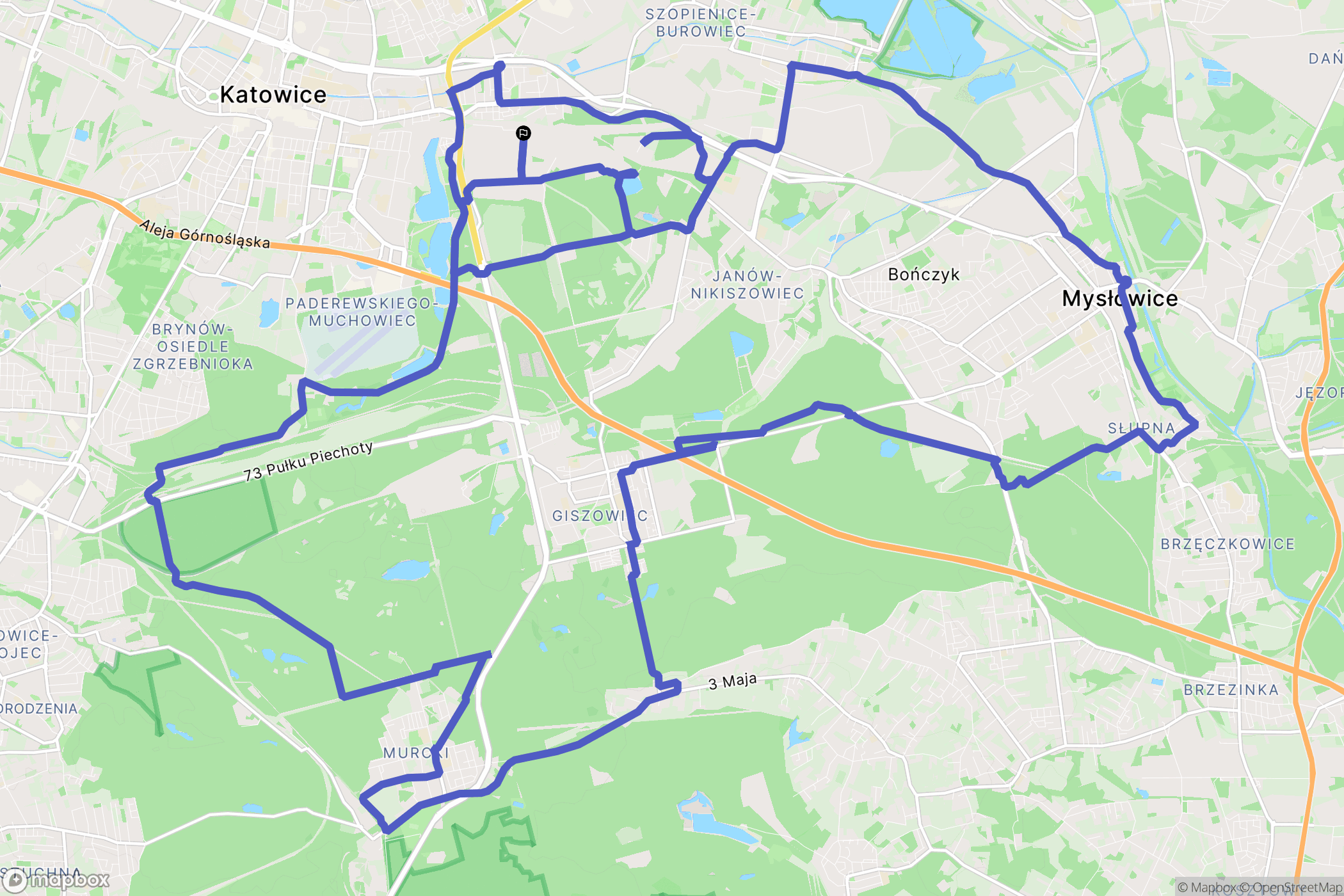 Katowice: mapa trasy - Poland