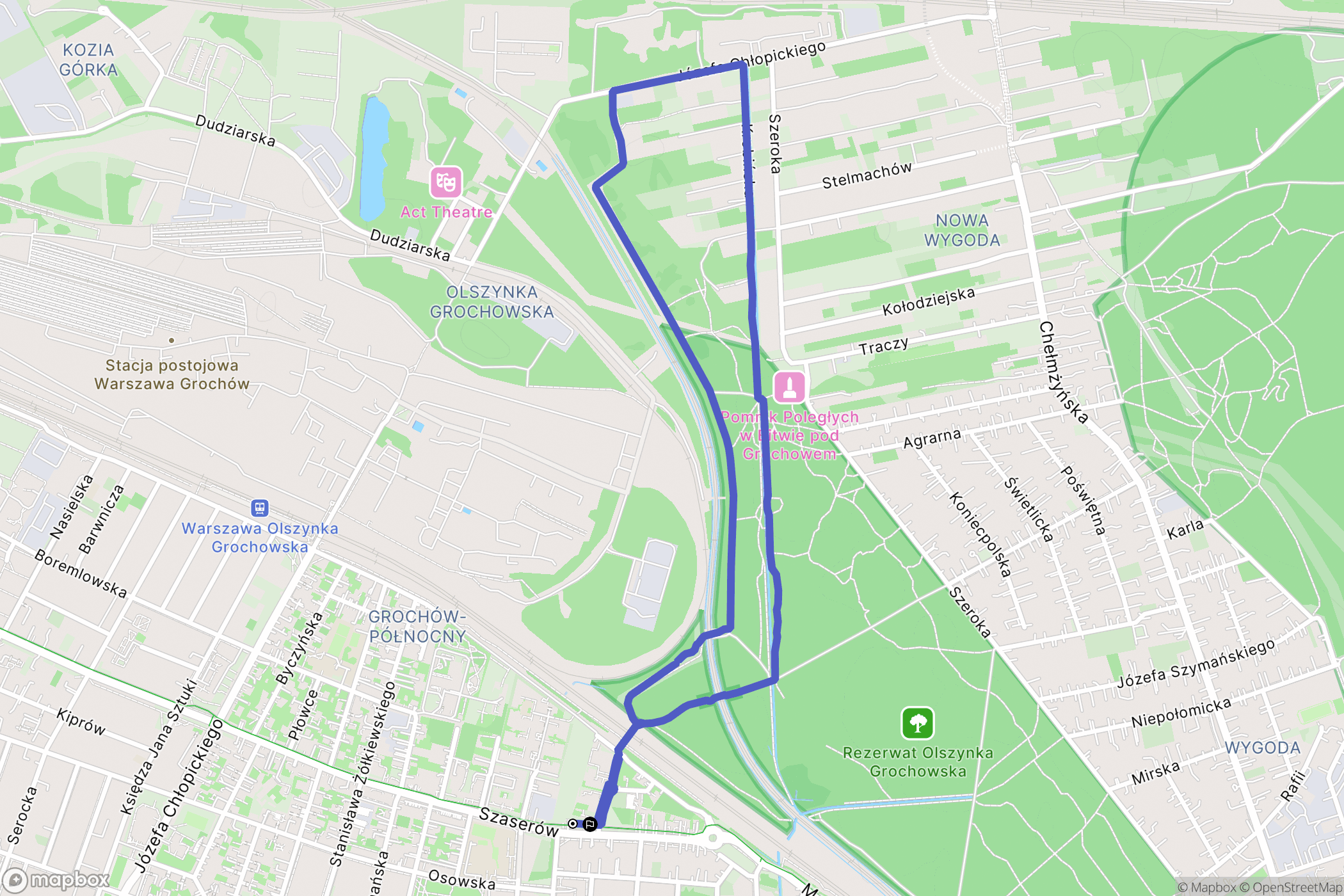 Warszawa: mapa trasy - Poland