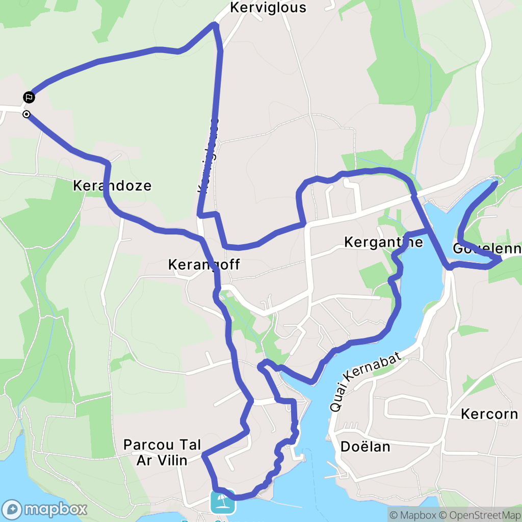 Moëlan-sur-Mer : carte du parcours de randonnée - France