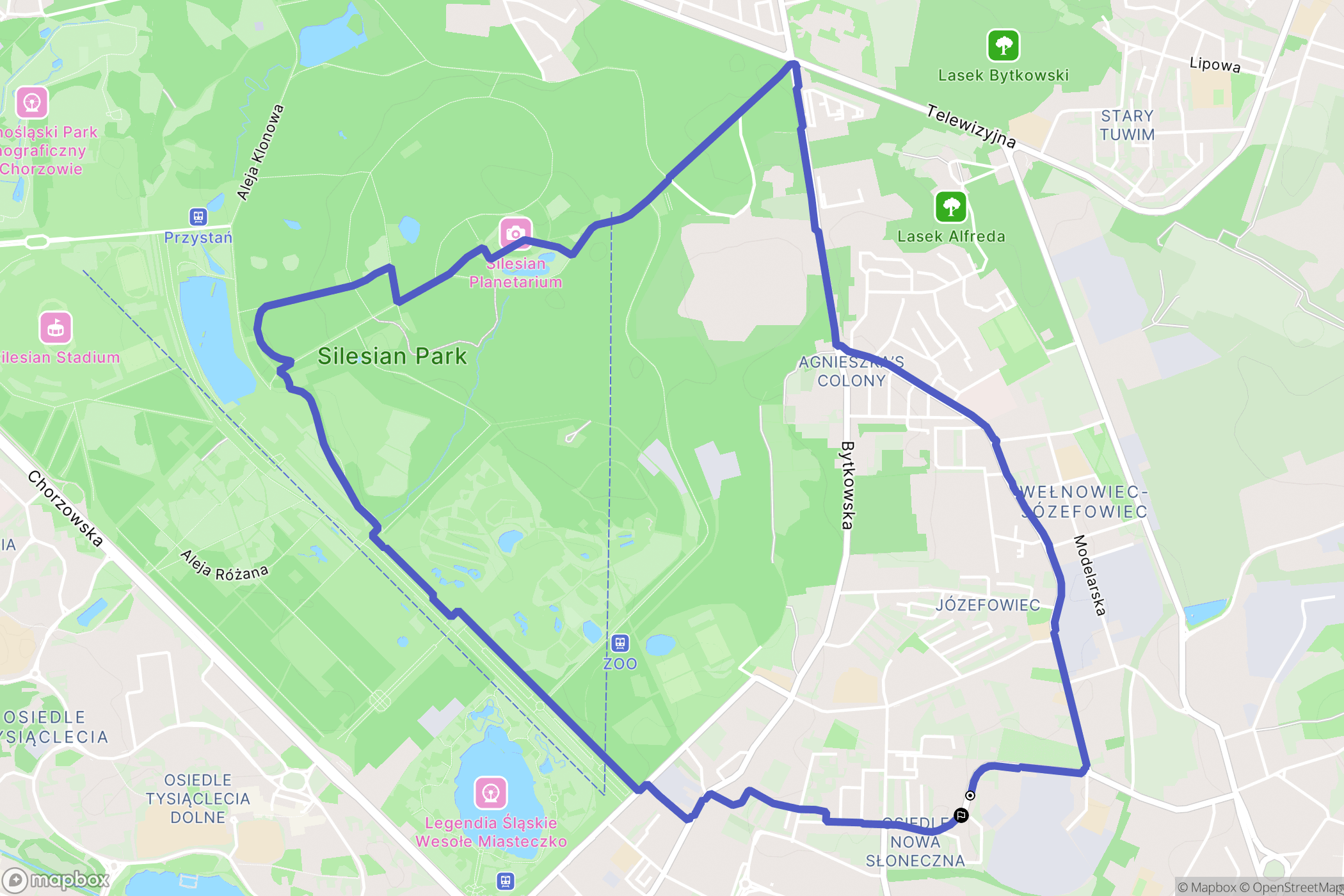 Katowice: mapa trasy - Poland