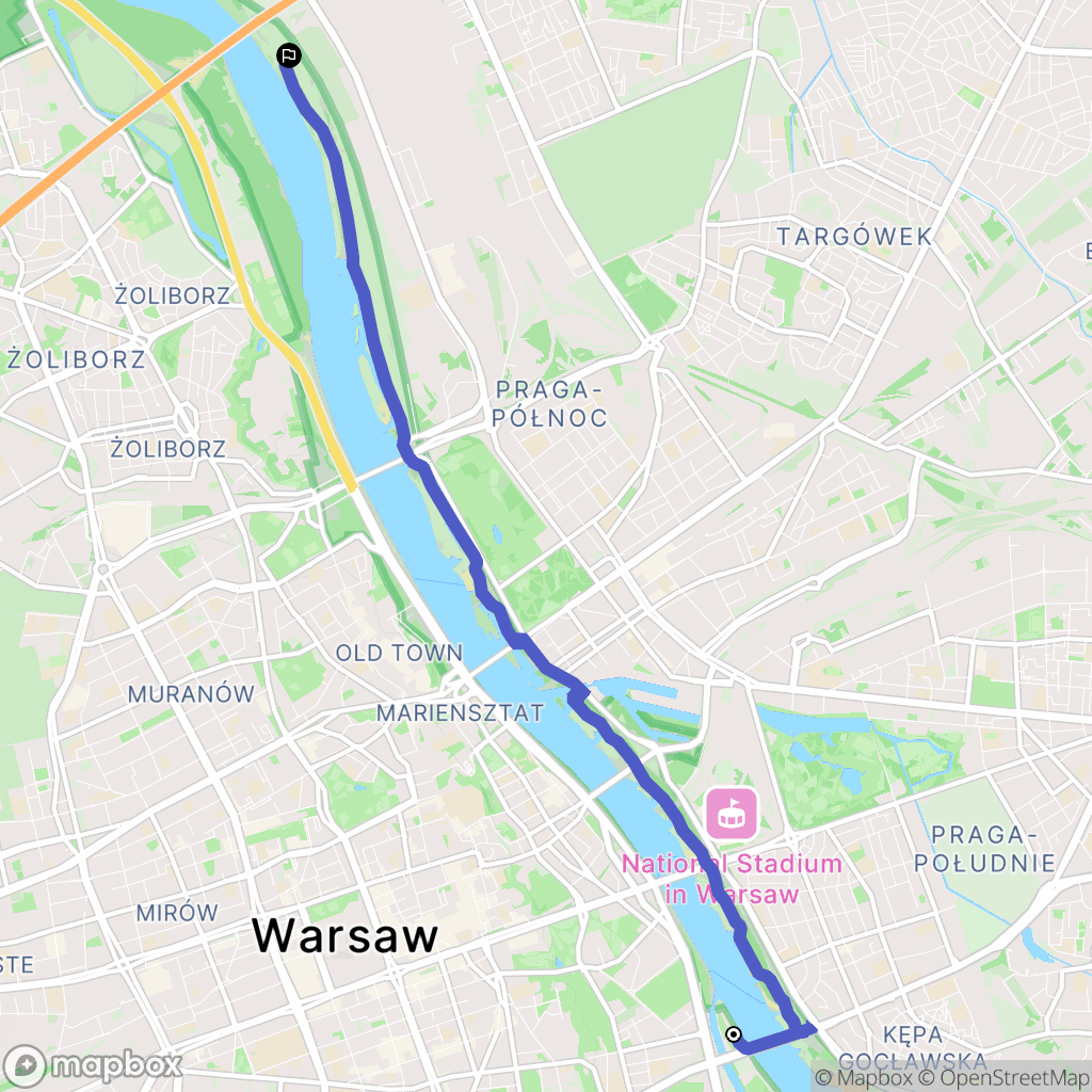 Warszawa: mapa trasy - Poland