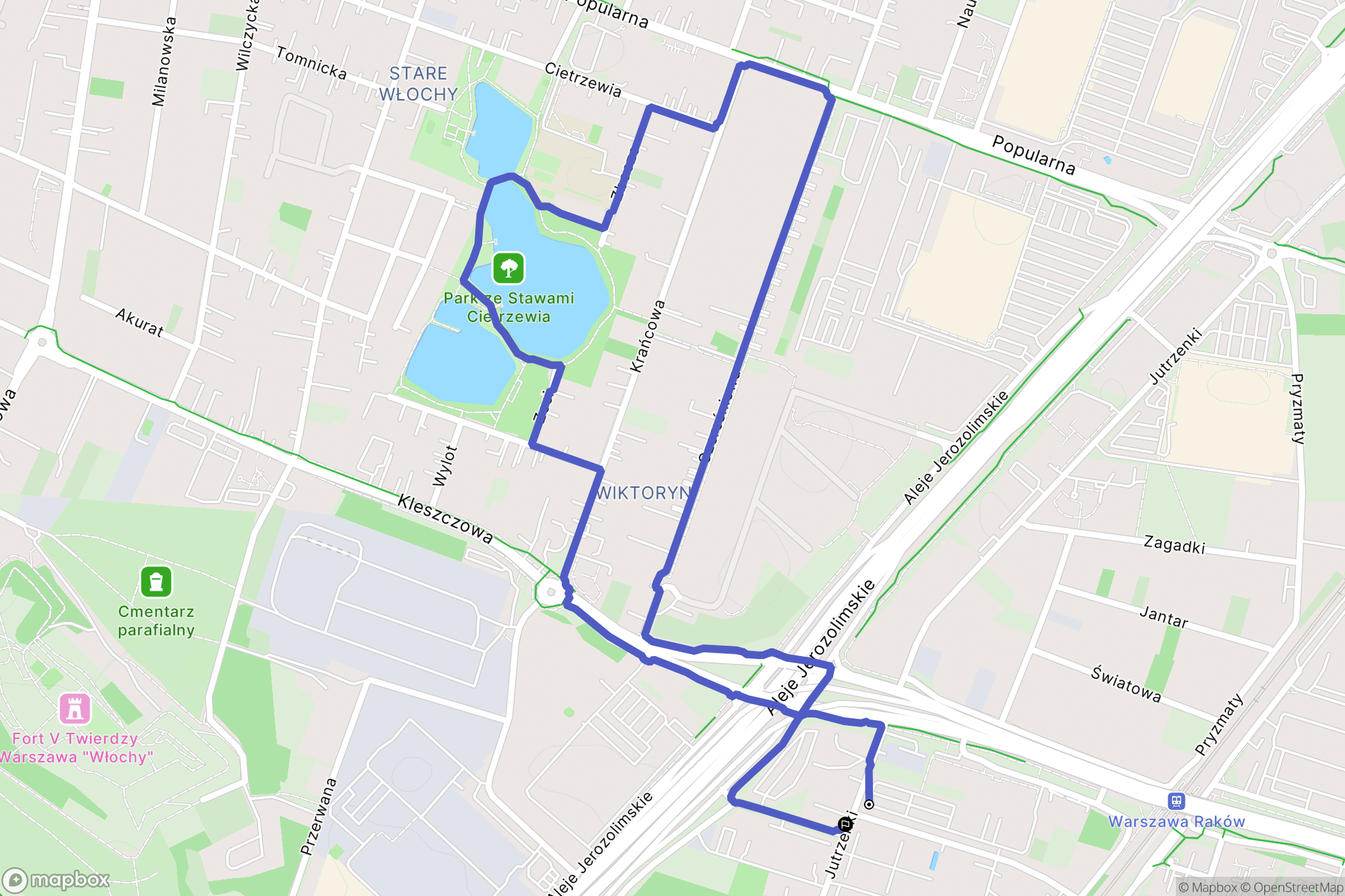 Warszawa: mapa trasy - Poland