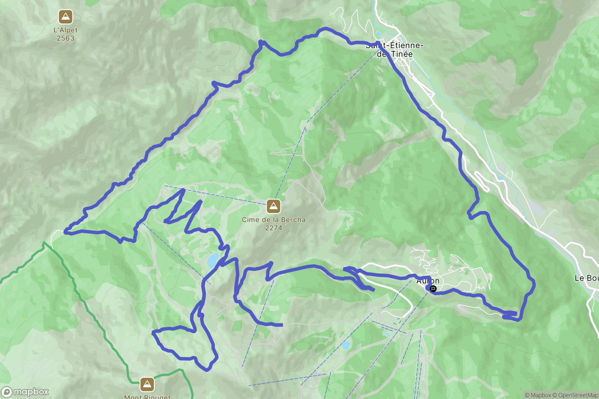 Saint-Étienne-de-Tinée : carte du parcours de randonnée - France