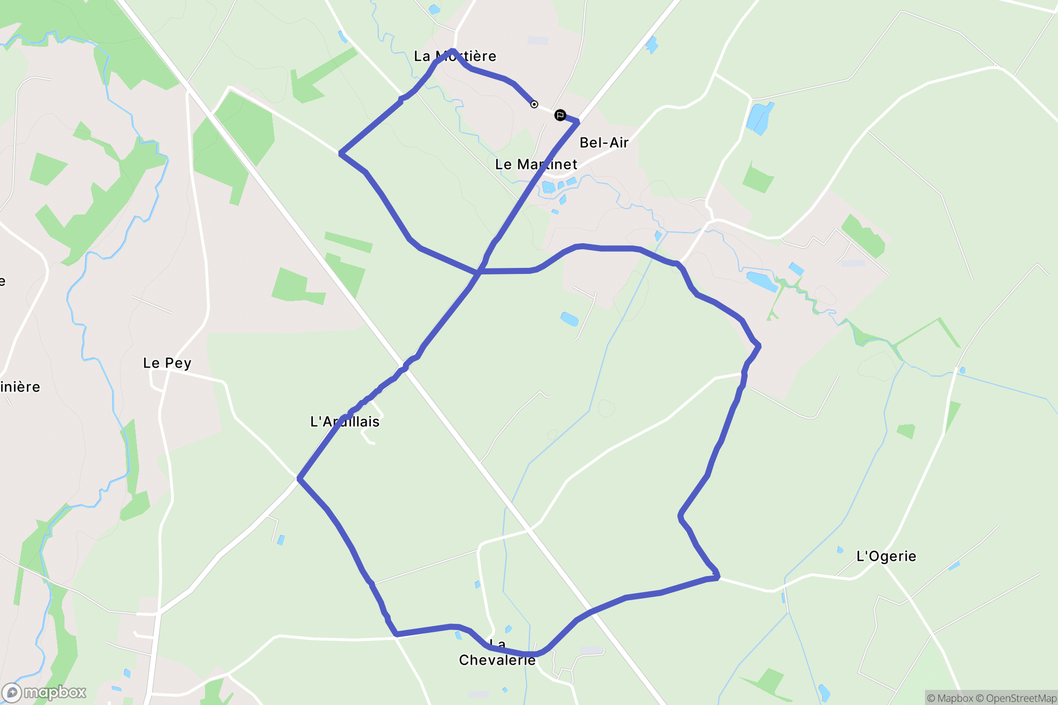 Saint-Étienne-de-Mer-Morte : carte du parcours de randonnée - France