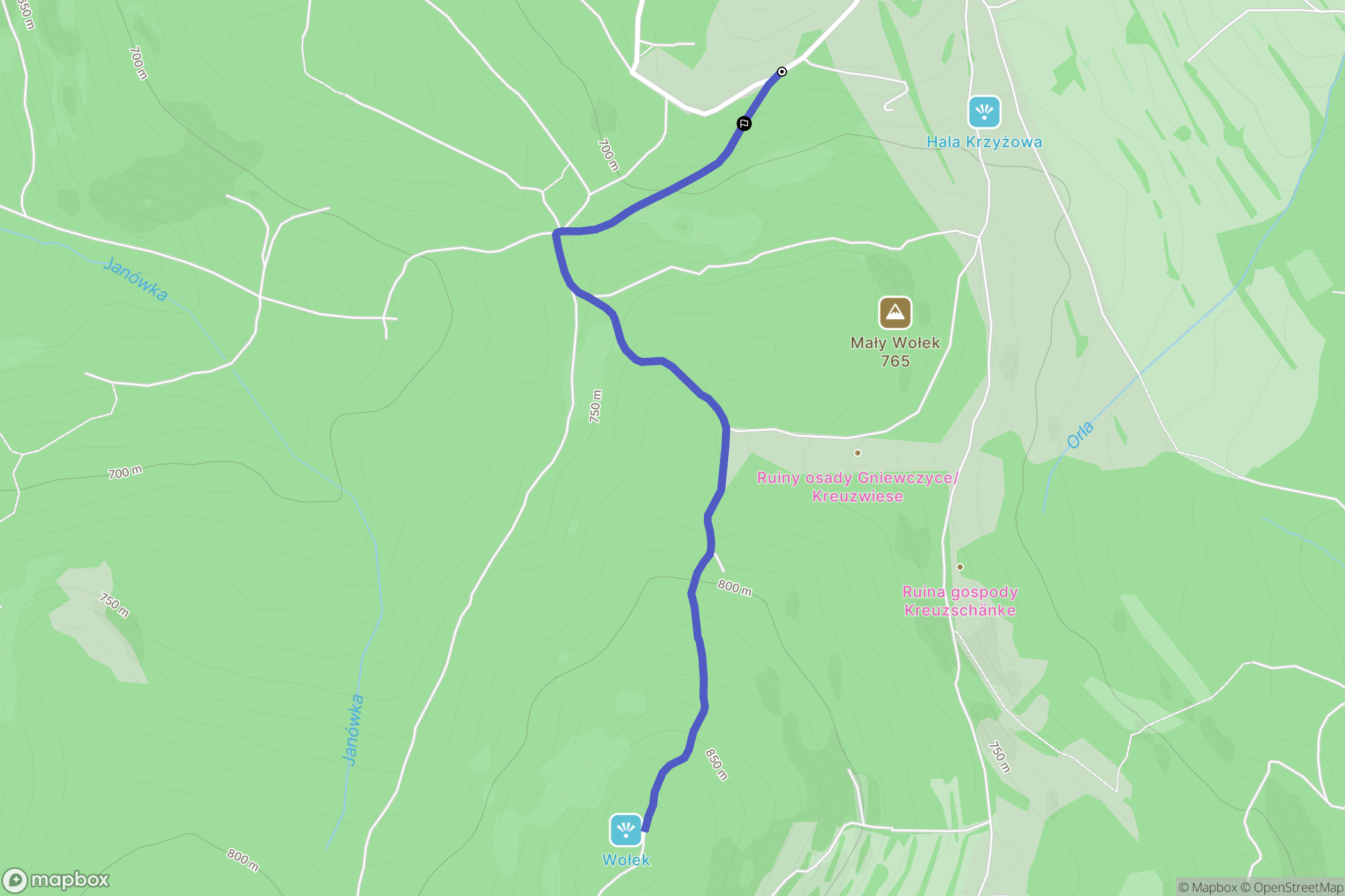 Mniszków: mapa trasy - Poland
