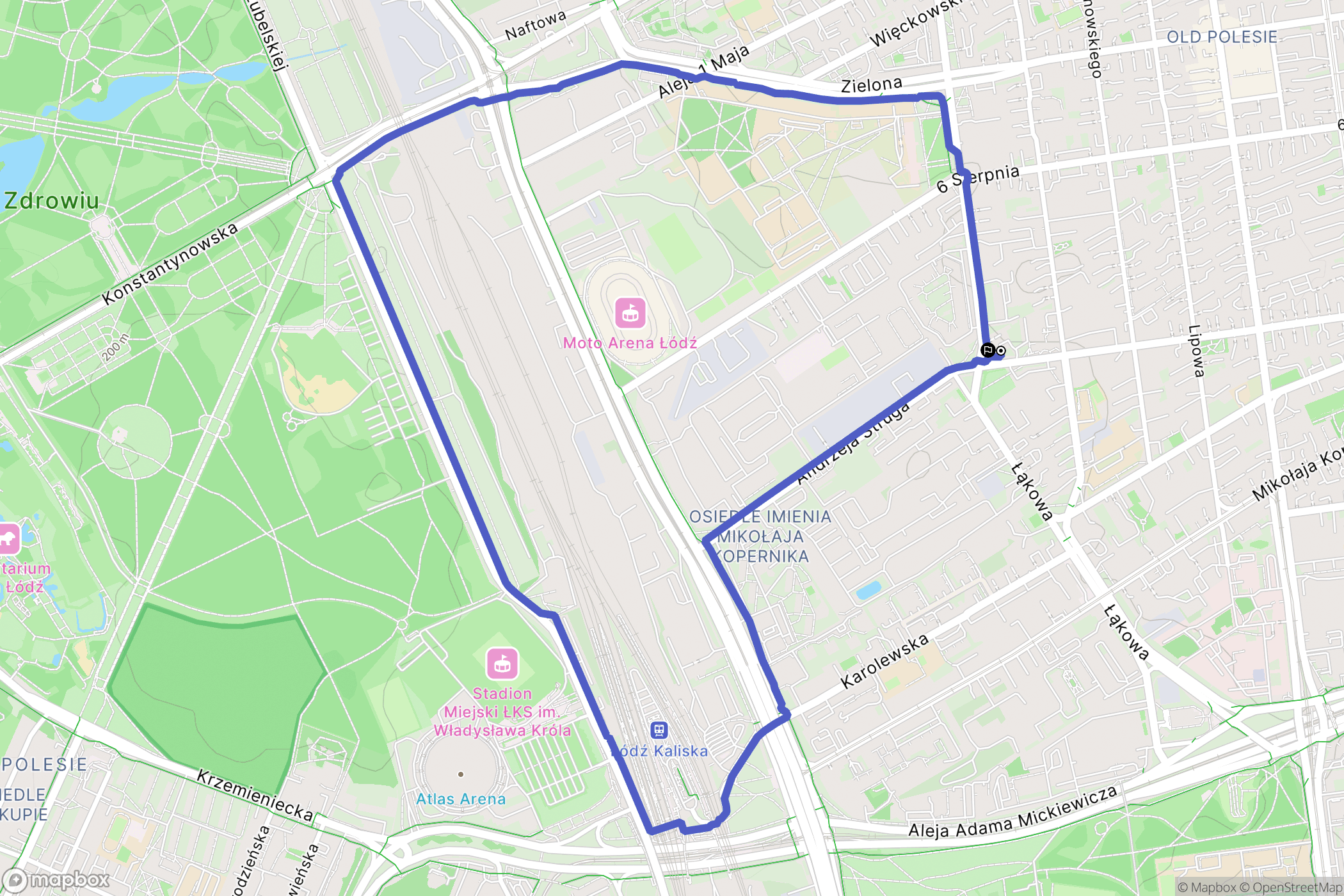 Łódź: mapa trasy - Poland