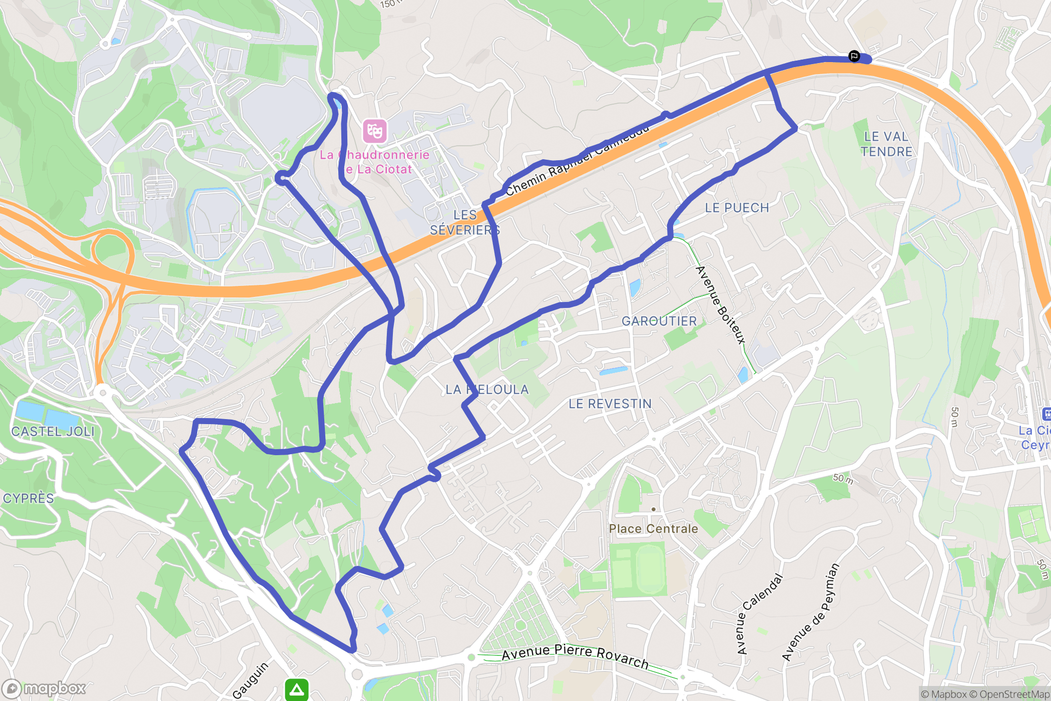 Ceyreste : carte du parcours de randonnée - France
