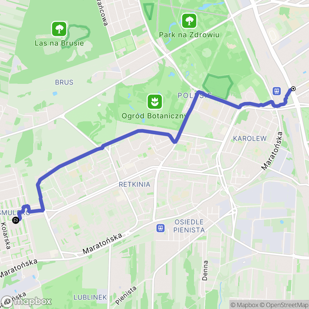 Łódź: mapa trasy - Poland