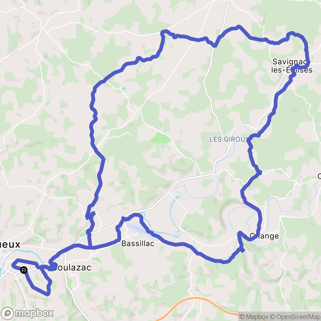 Périgueux : carte du parcours de randonnée - France