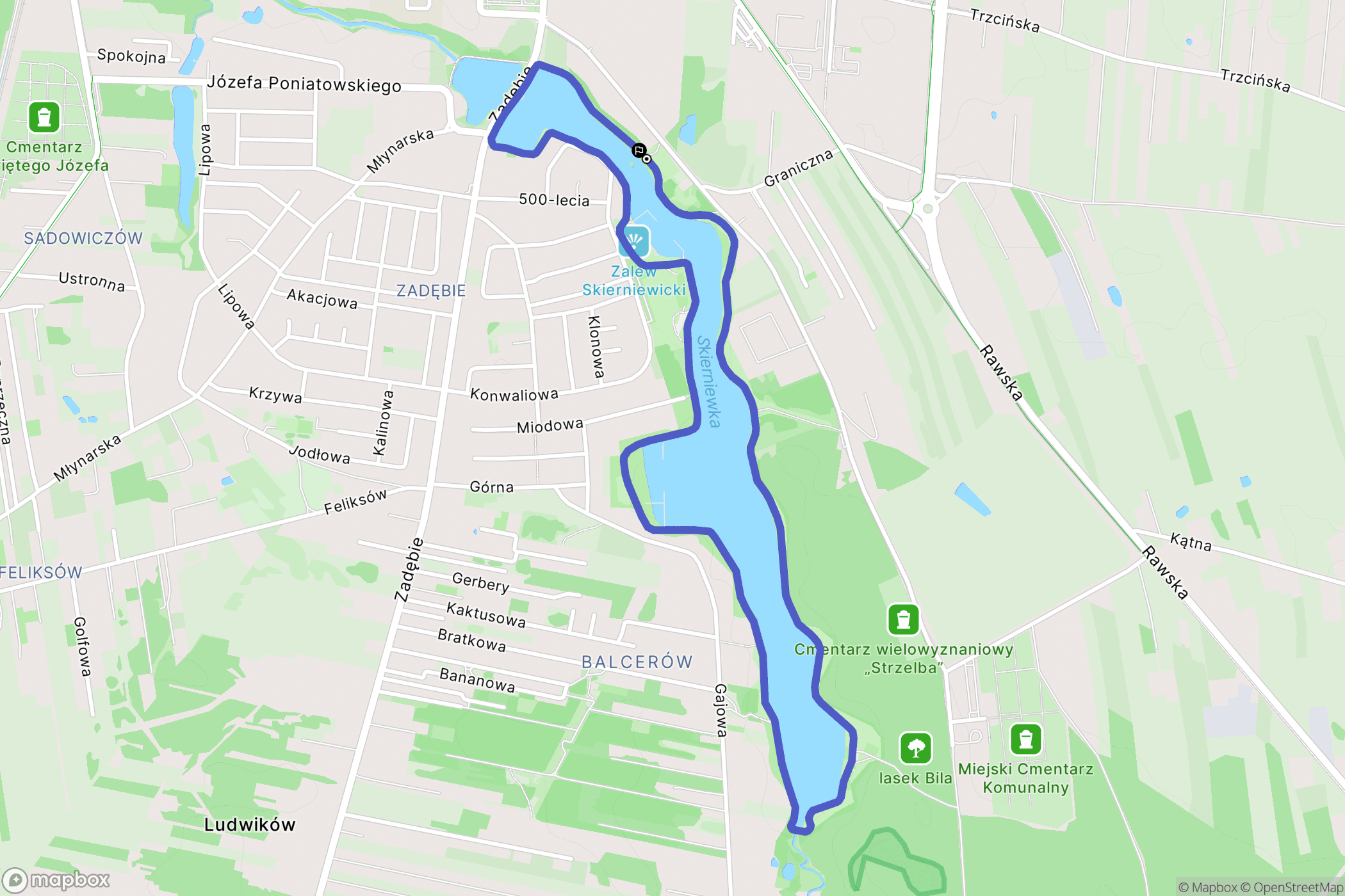Skierniewice: mapa trasy - Poland