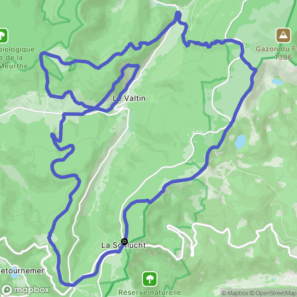Le Valtin : carte du parcours de randonnée - France