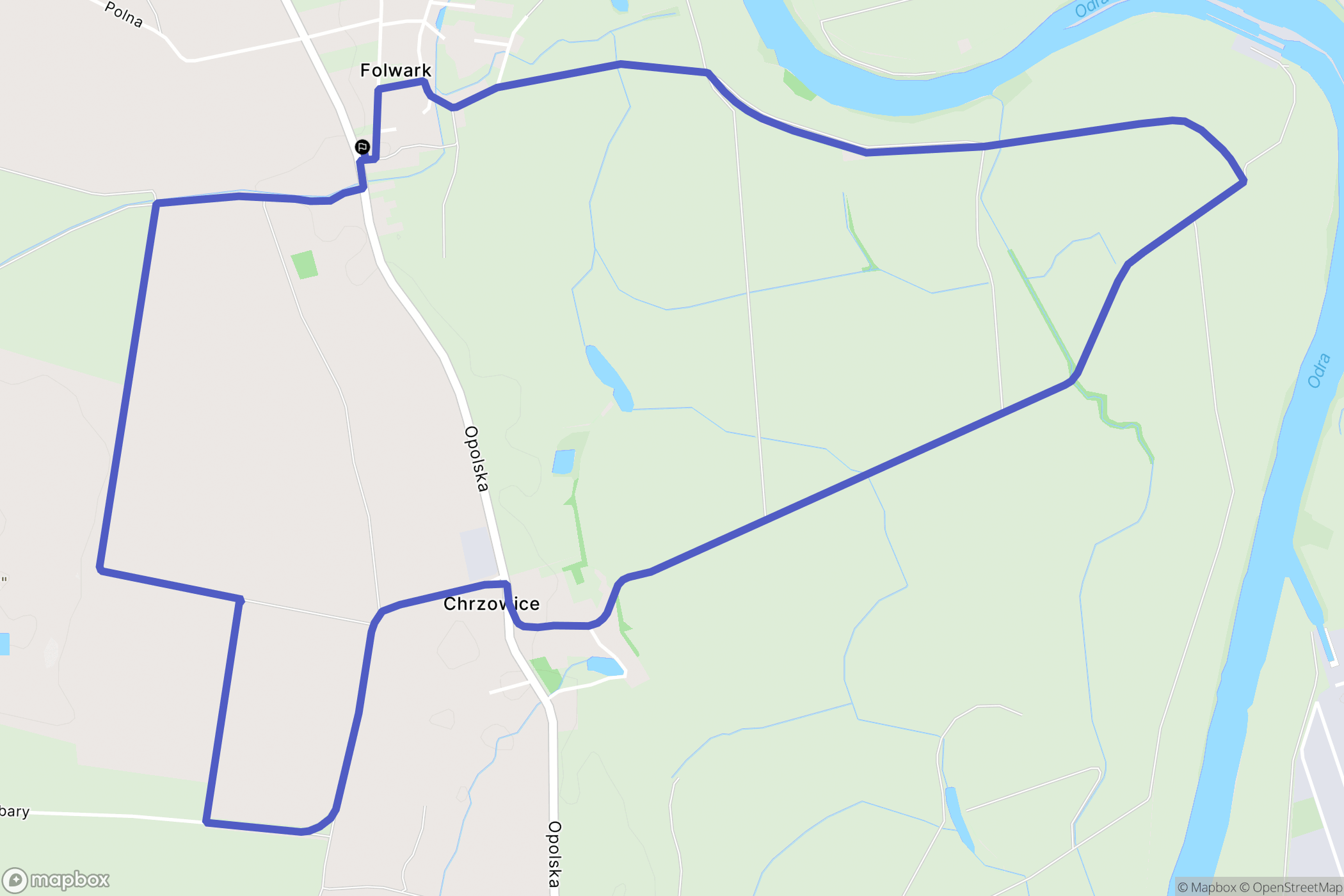 Folwark: mapa trasy - Poland
