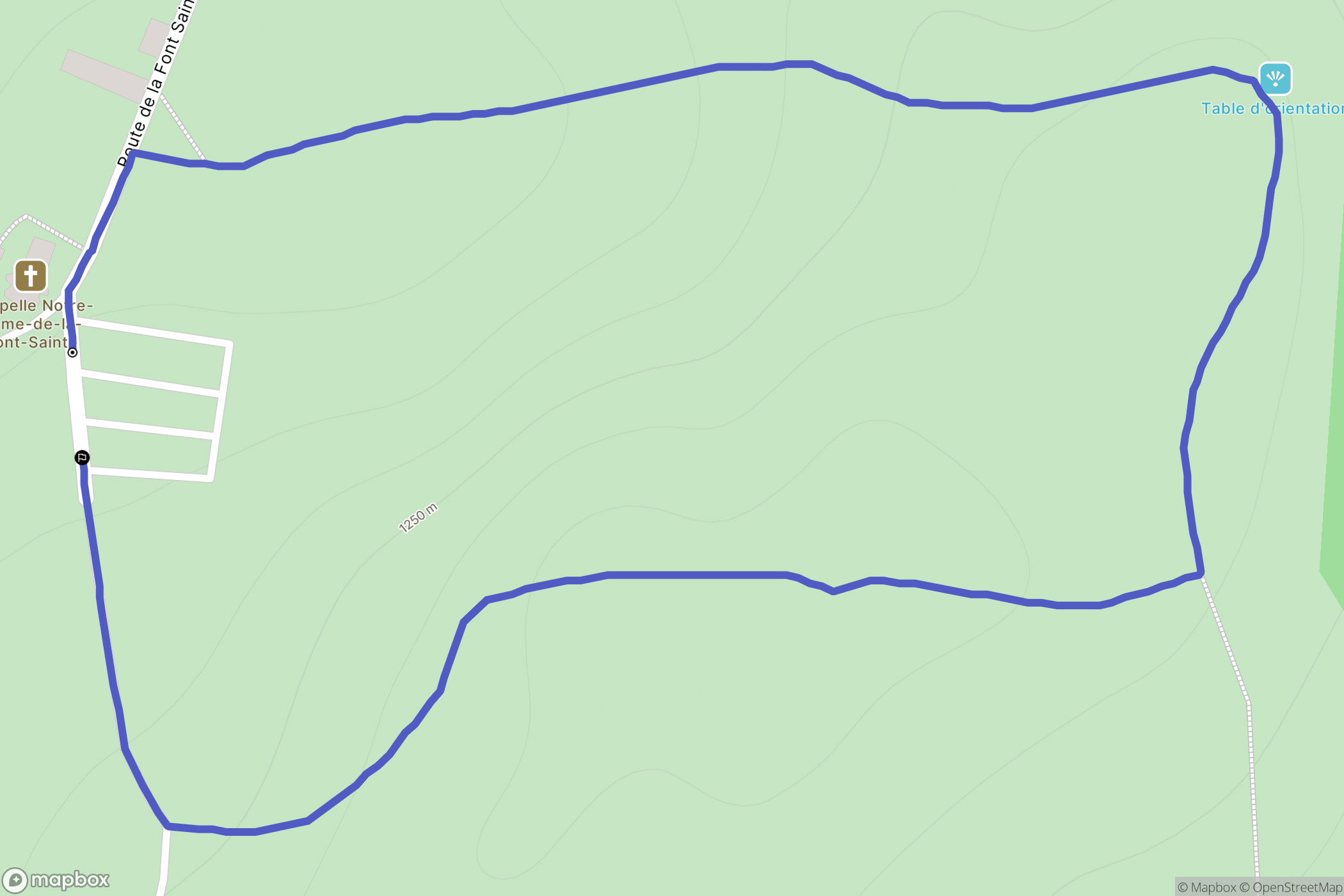 Saint-Hippolyte : carte du parcours de randonnée - France