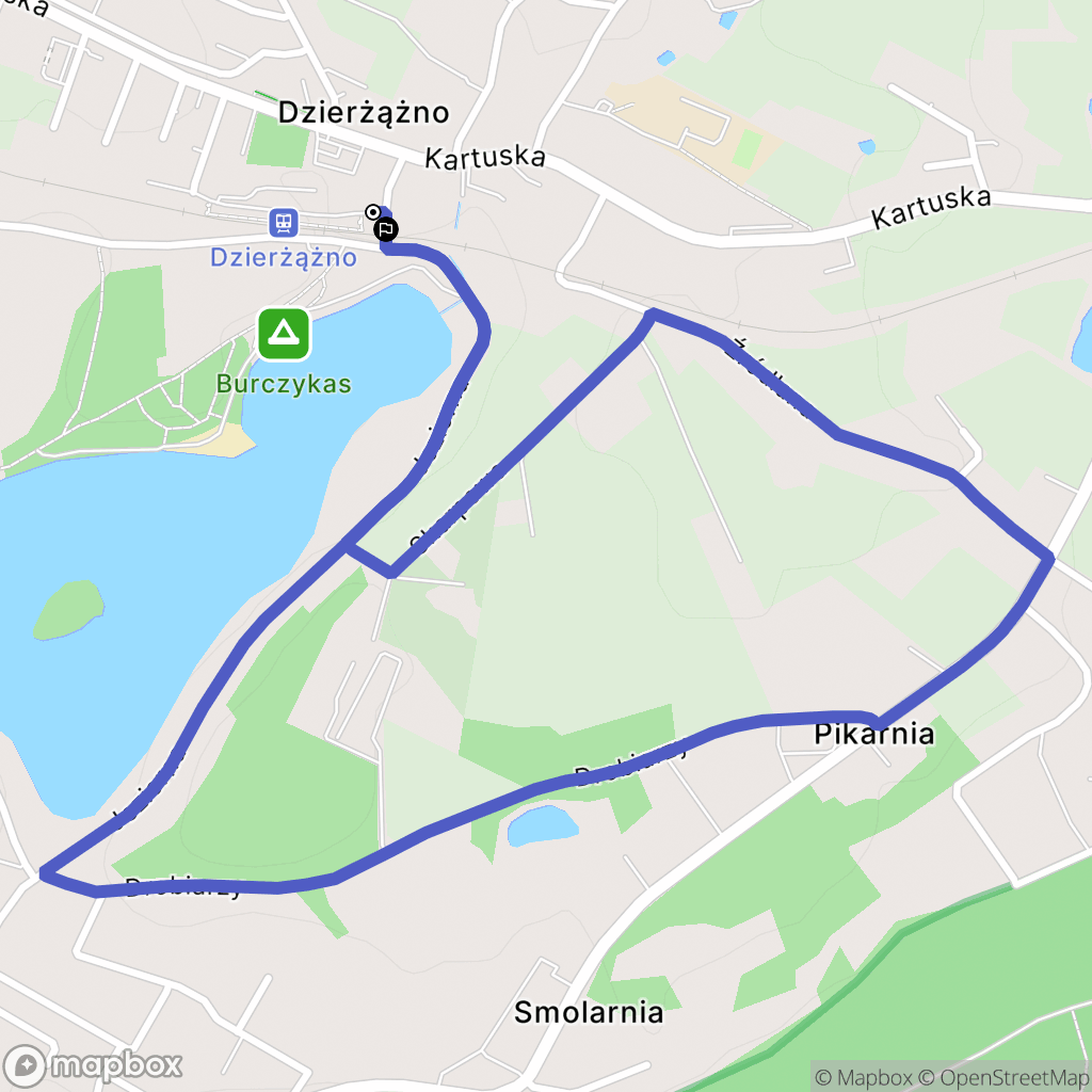 Dzierżążno: mapa trasy - Poland