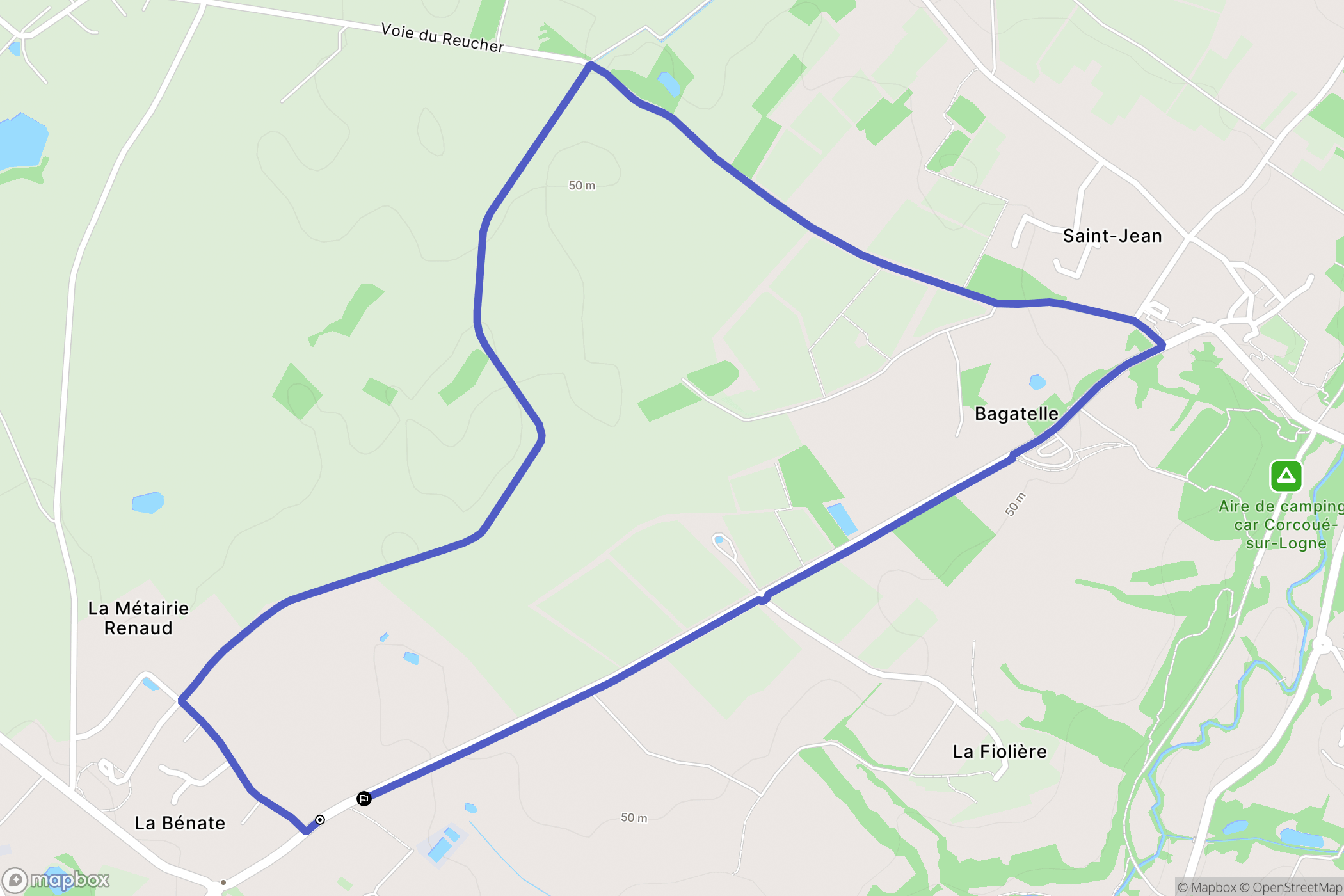 Corcoué-sur-Logne : carte du parcours de randonnée - France