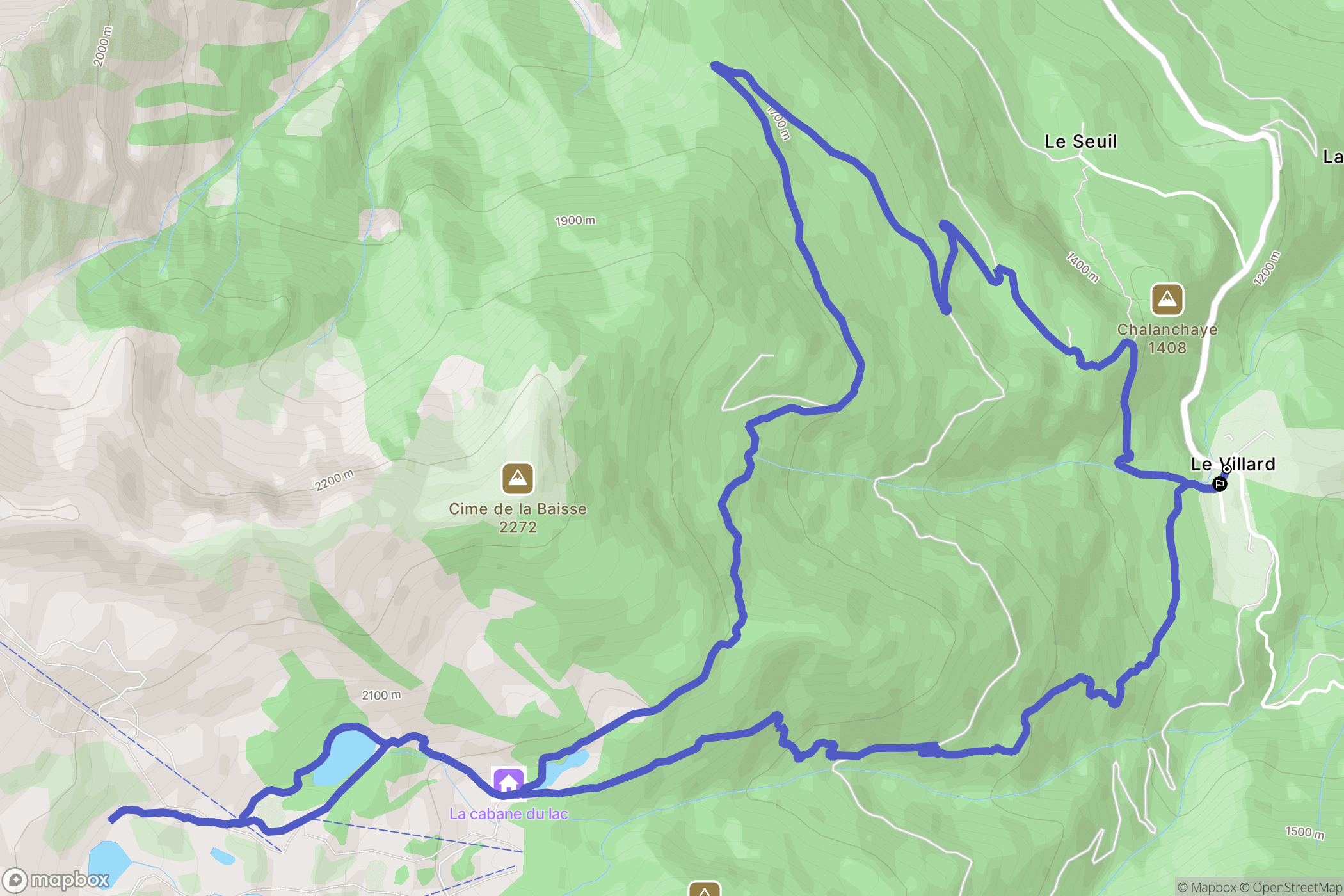 Le Lauzet-Ubaye : carte du parcours de randonnée - France