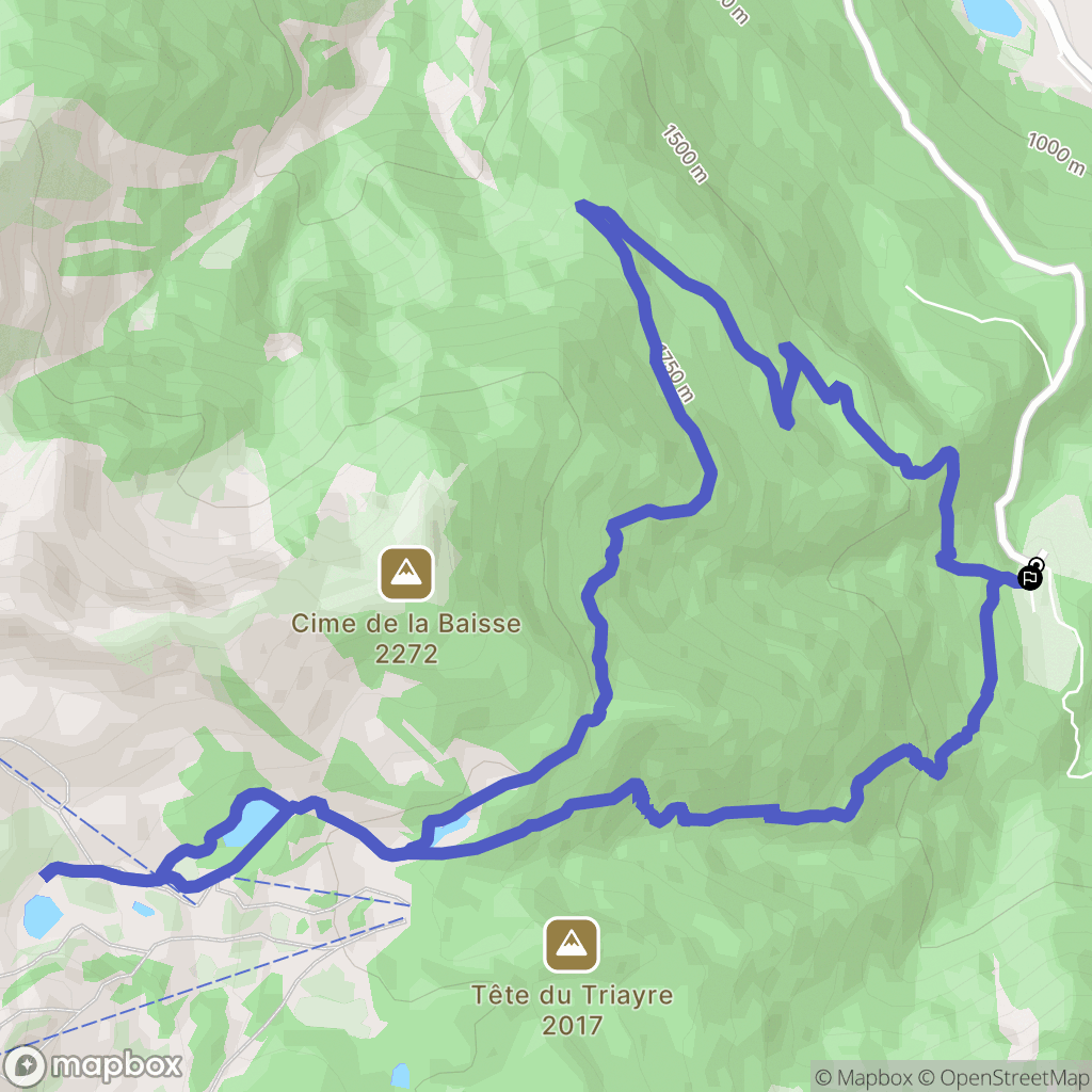 Le Lauzet-Ubaye : carte du parcours de randonnée - France