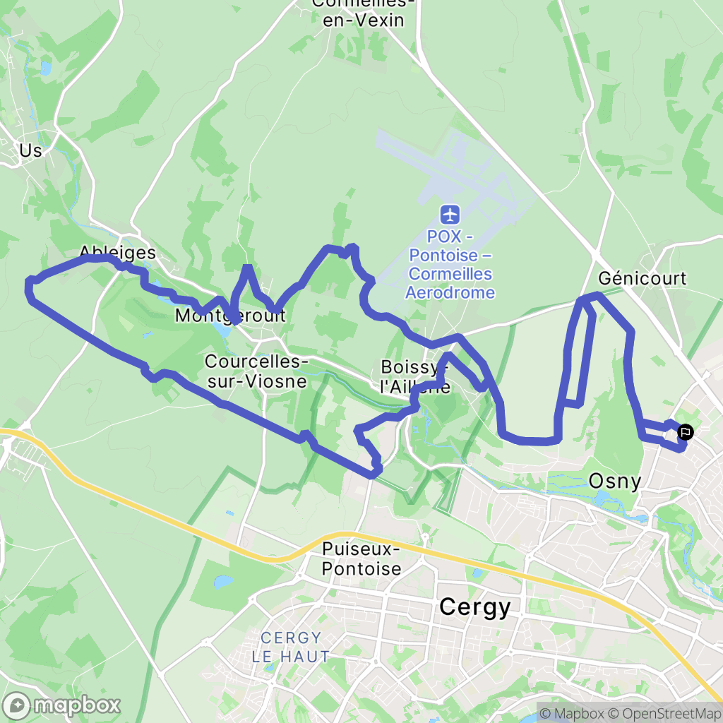 Osny : carte du parcours de randonnée - France