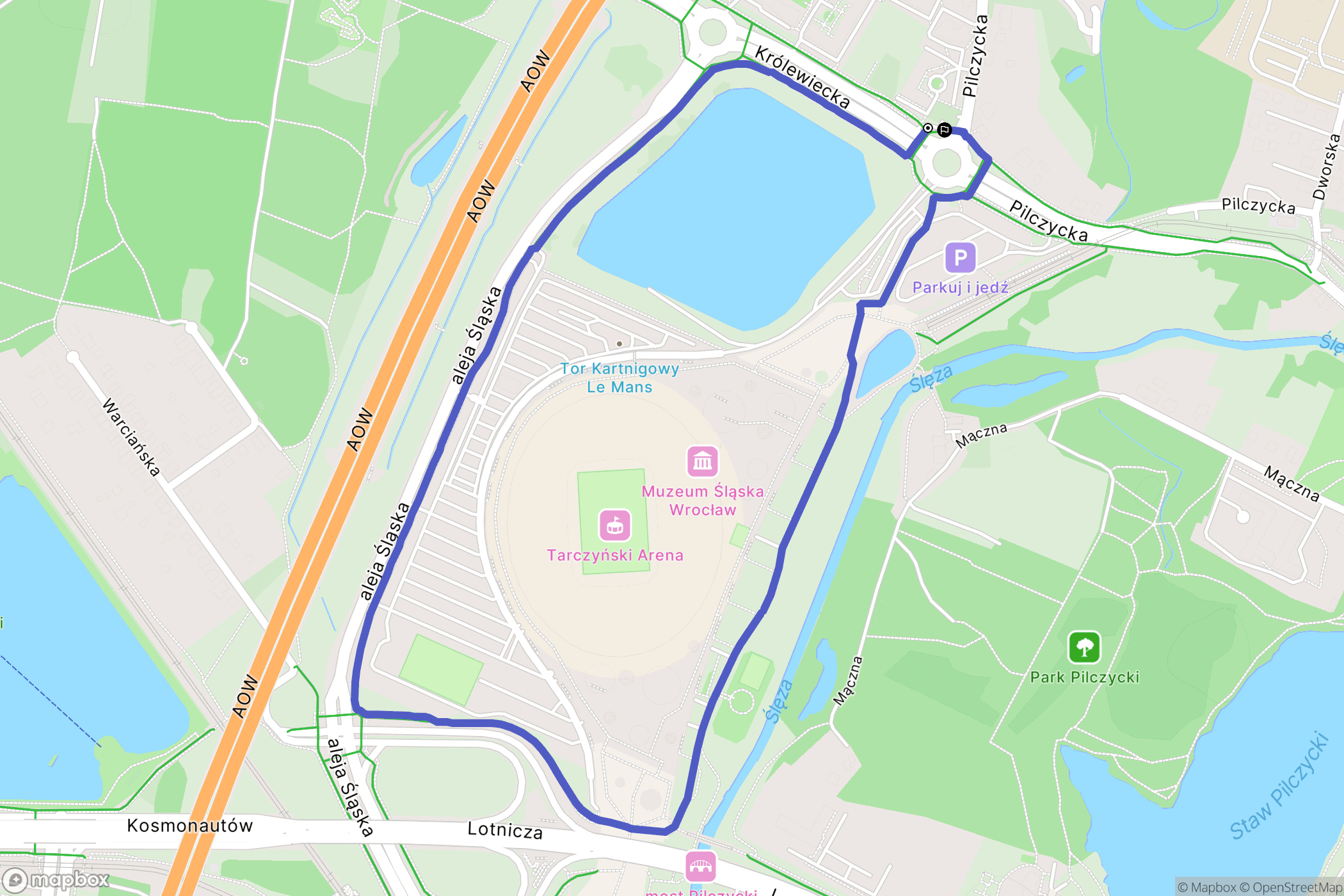 Wrocław: mapa trasy - Poland