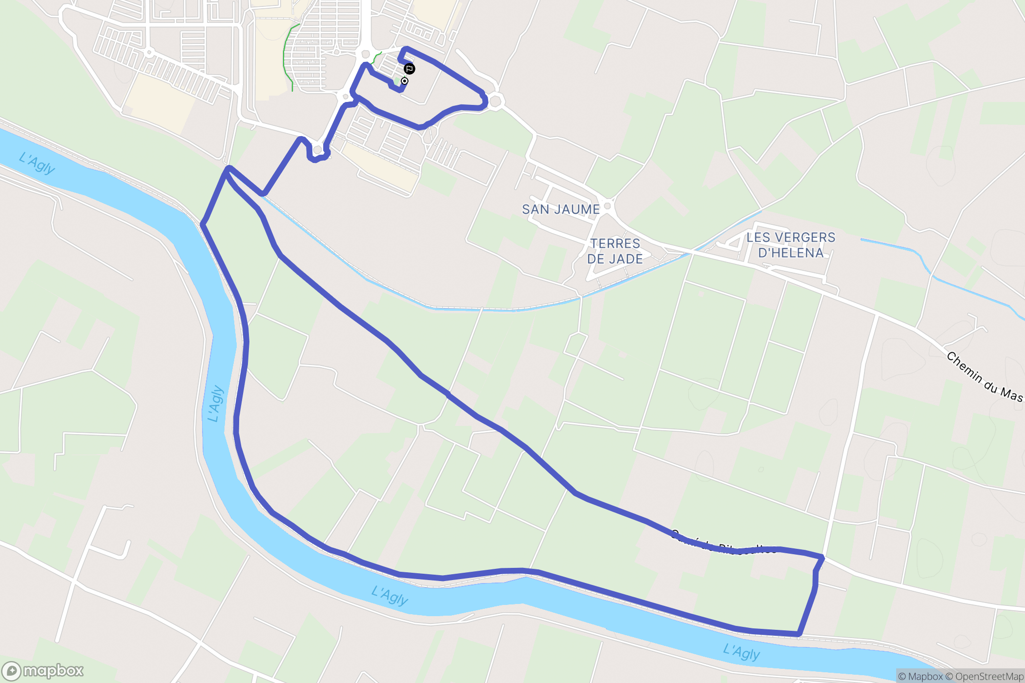 Claira : carte du parcours de randonnée - France