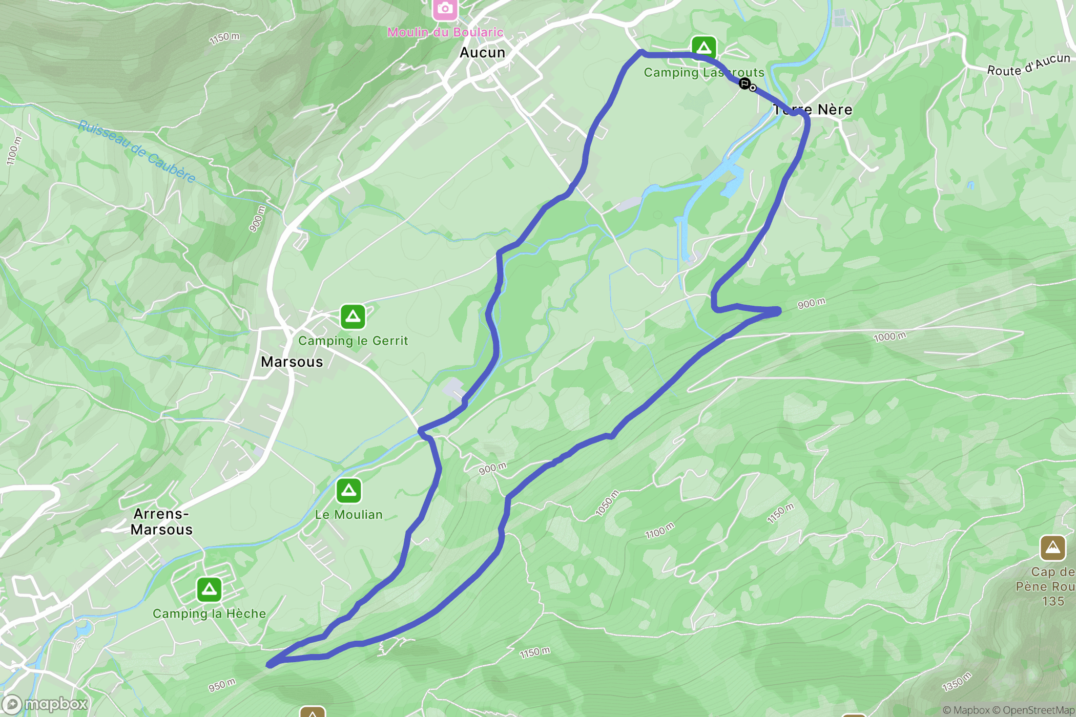 Aucun : carte du parcours de randonnée - France