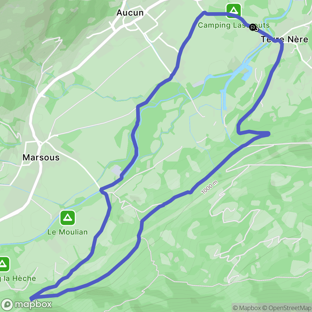 Aucun : carte du parcours de randonnée - France