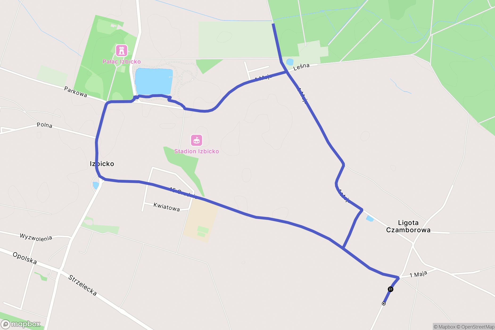 Ligota Czamborowa: mapa trasy - Poland