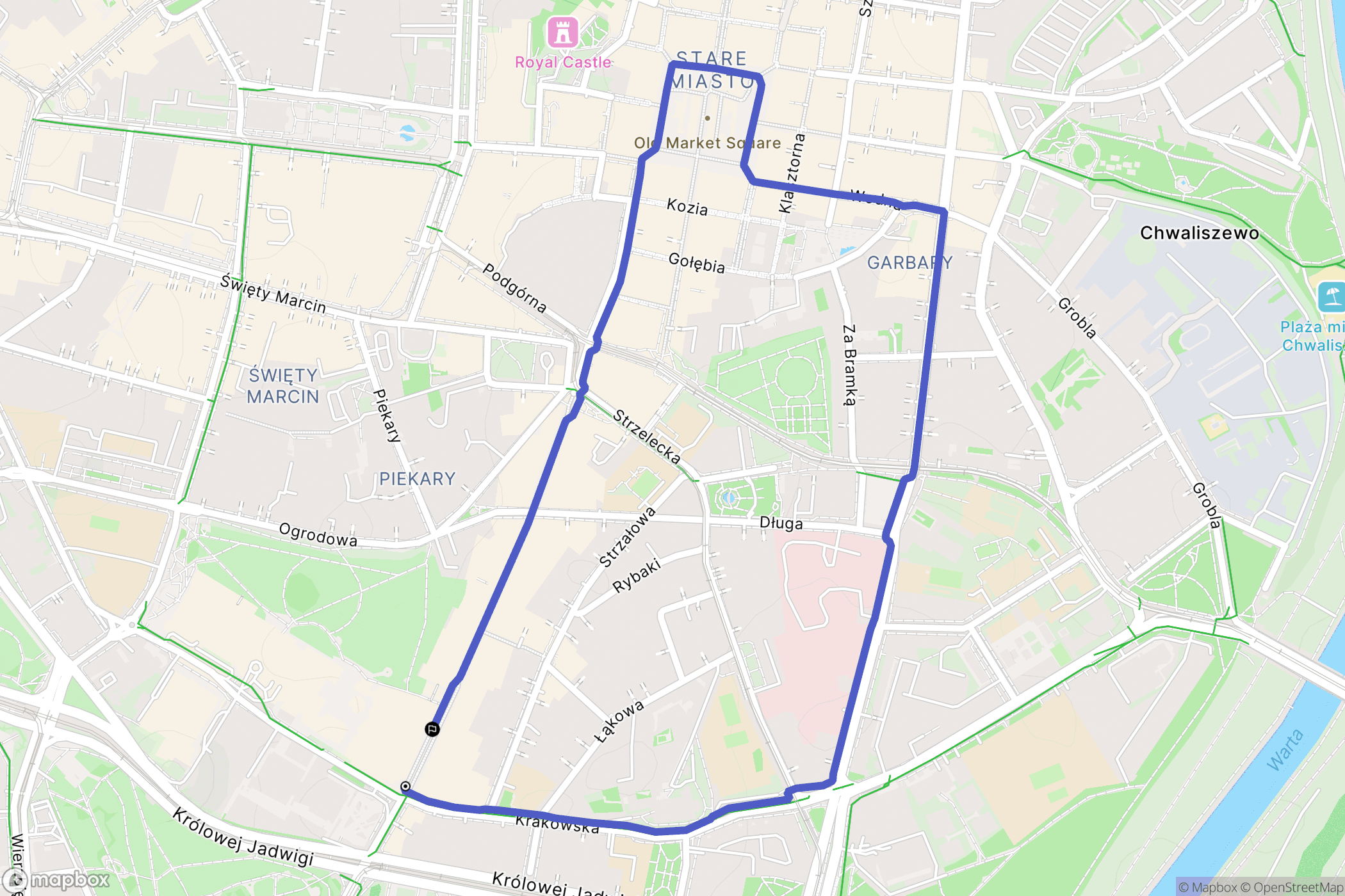 Poznań: mapa trasy - Poland