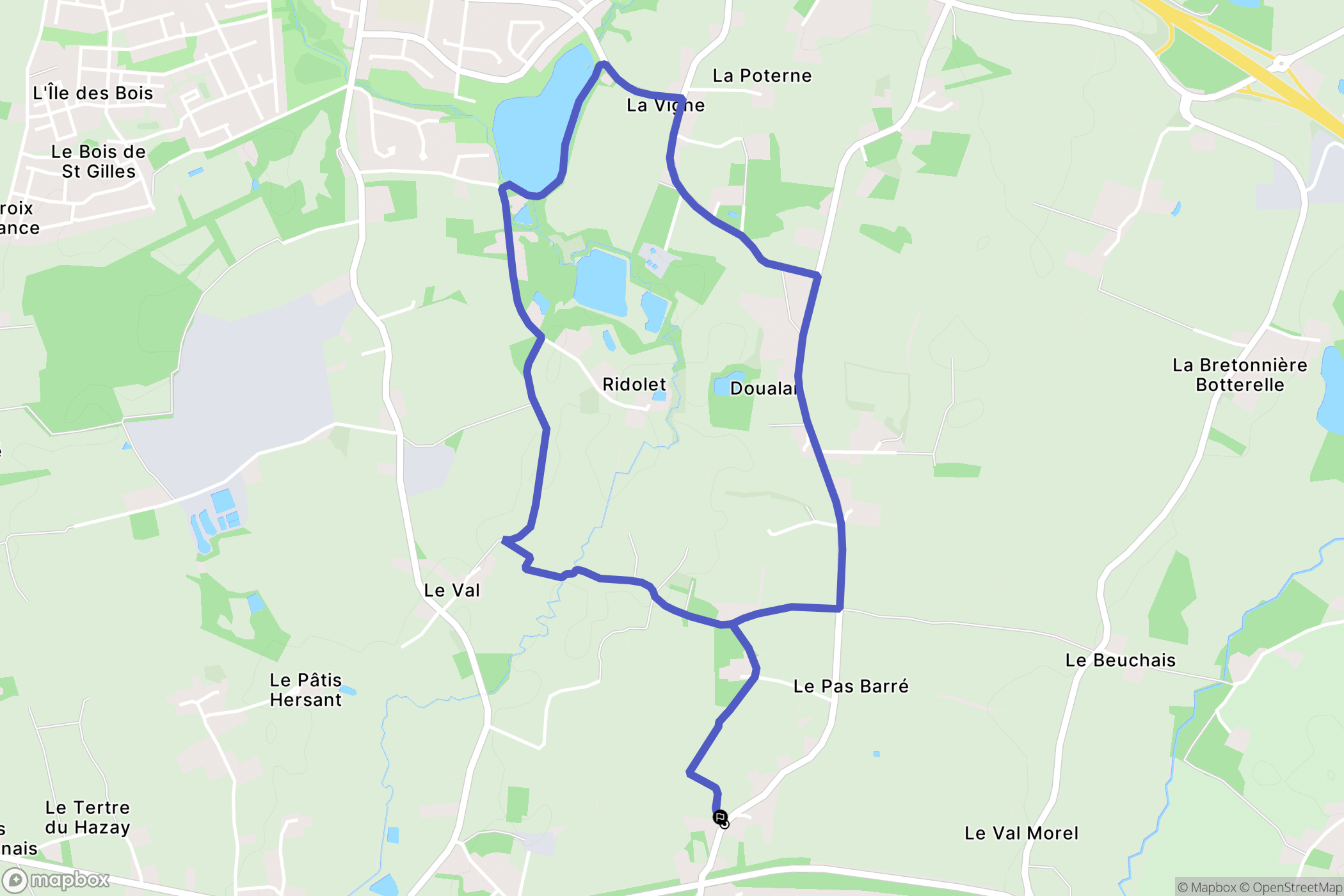 L'Hermitage : carte du parcours de randonnée - France