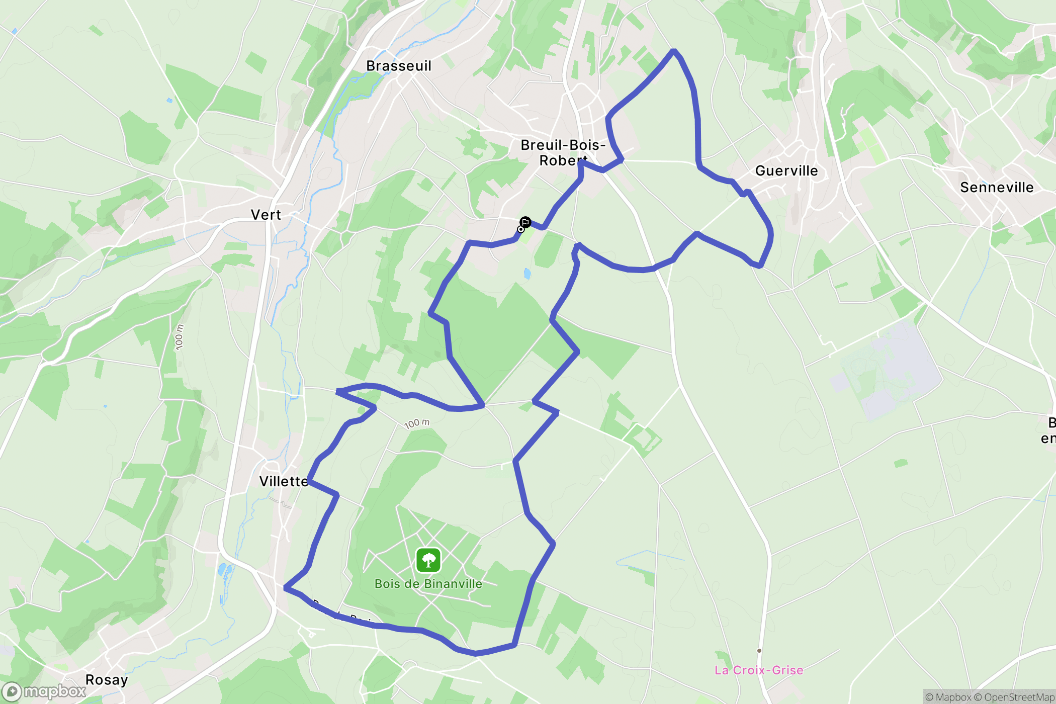 Breuil-Bois-Robert : carte du parcours de randonnée - France