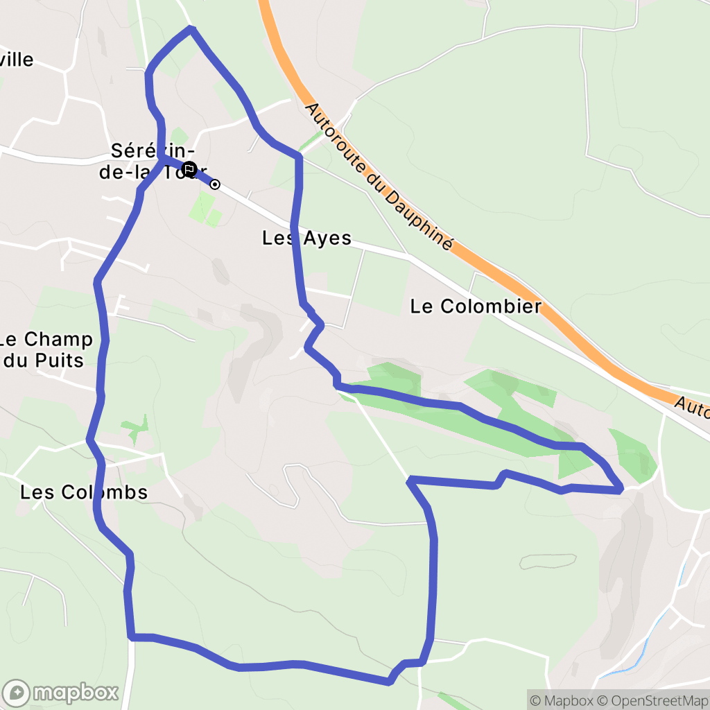 Sérézin-de-la-Tour : carte du parcours de randonnée - France