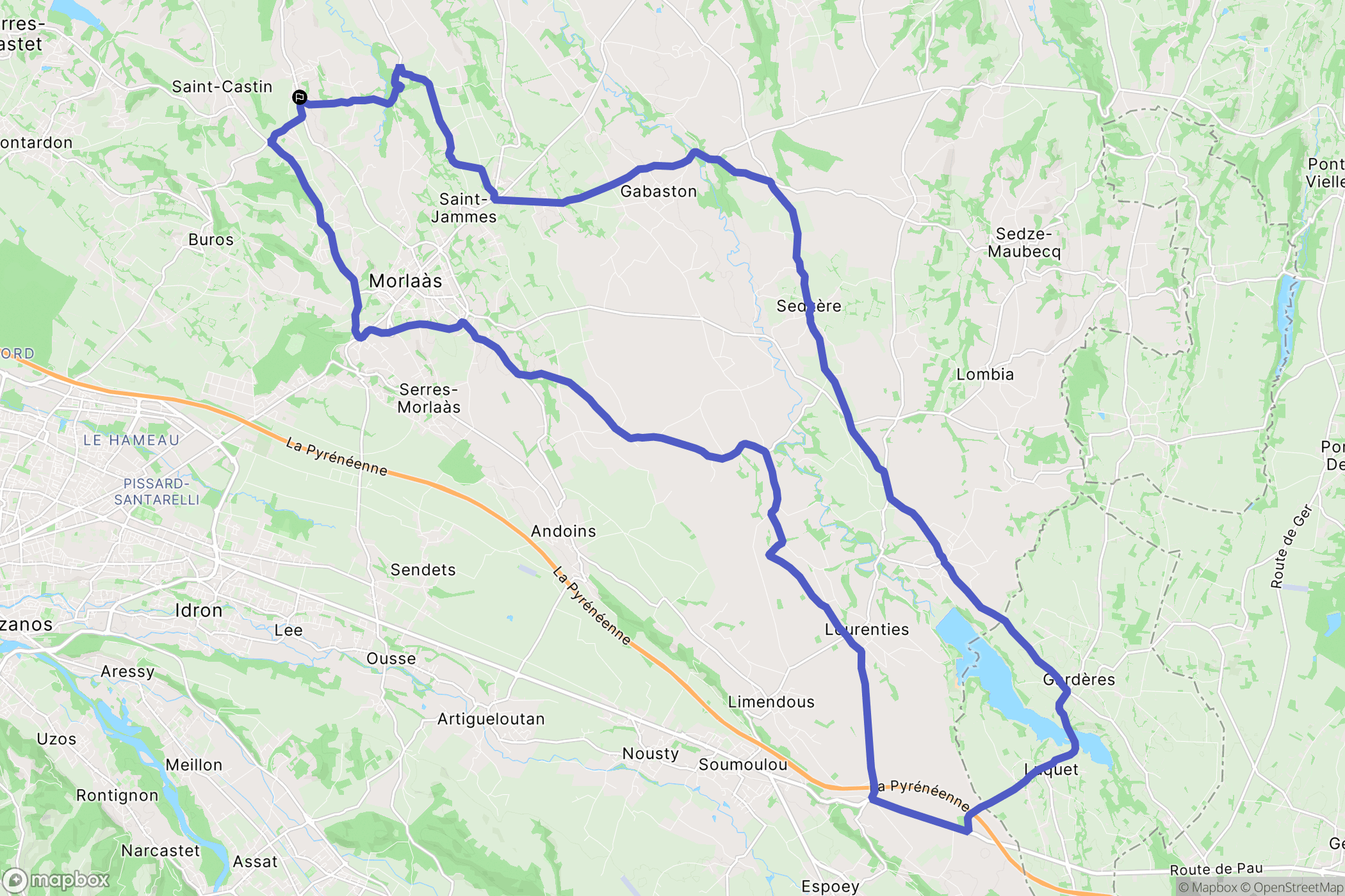 Bernadets : carte du parcours de randonnée - France