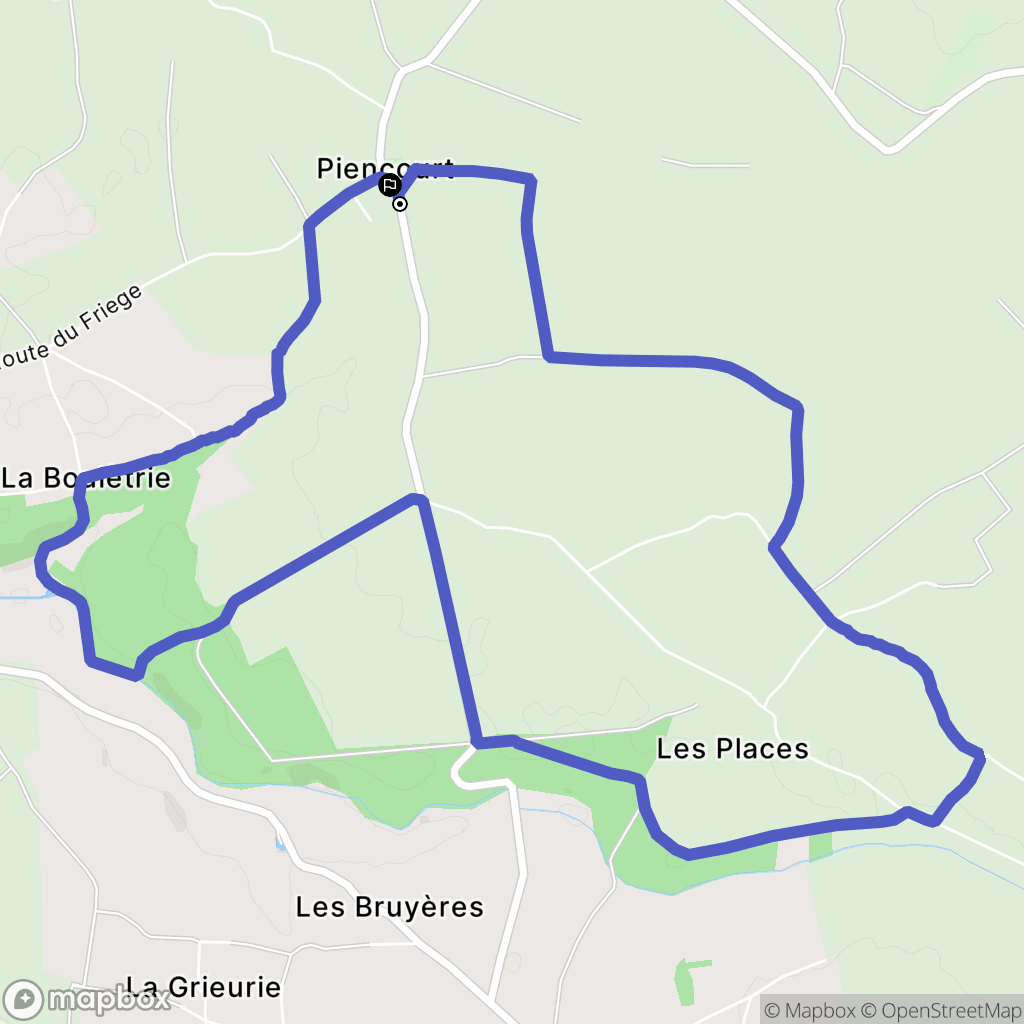 Piencourt : carte du parcours de randonnée - France