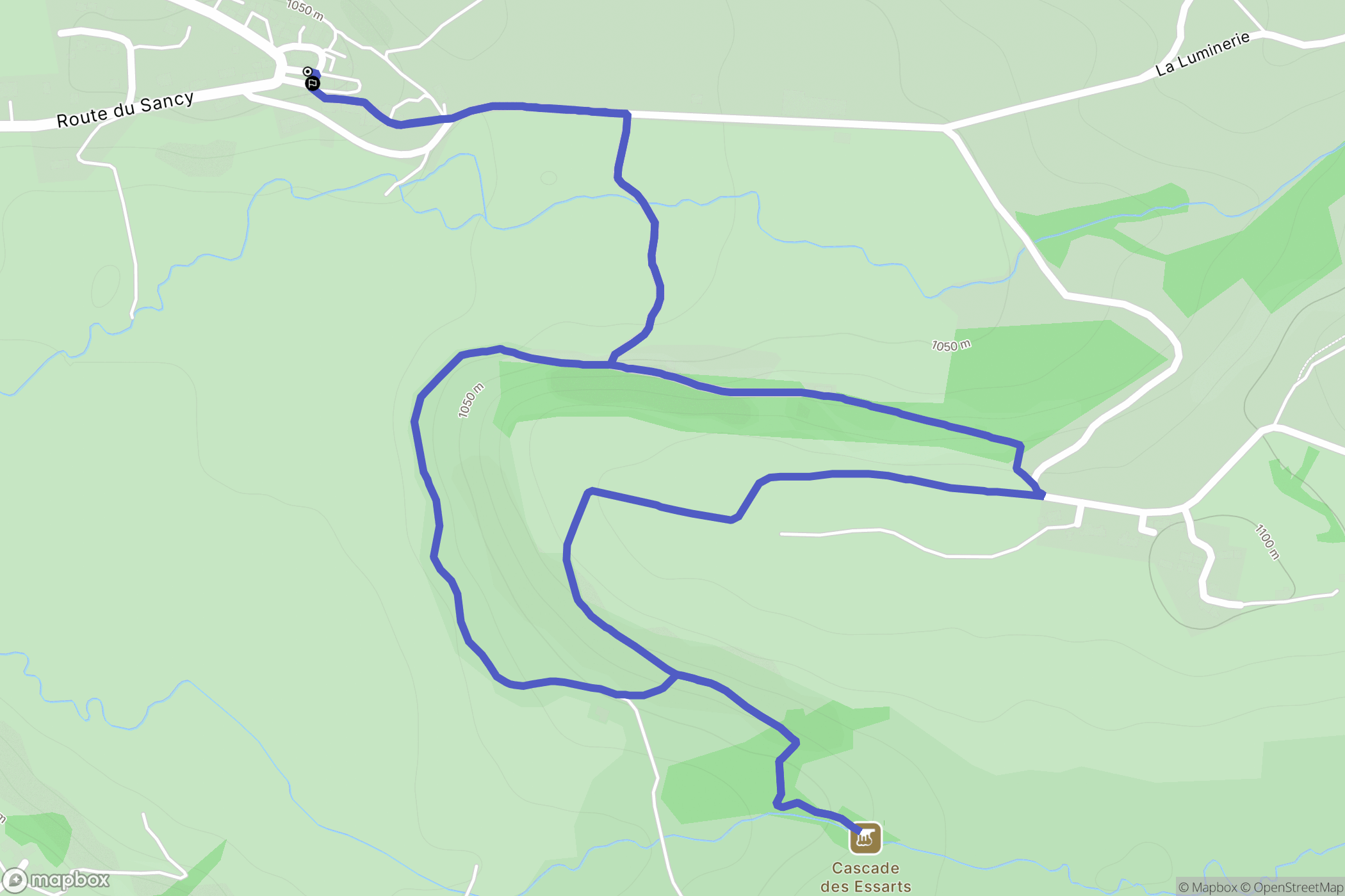 Chastreix : carte du parcours de randonnée - France