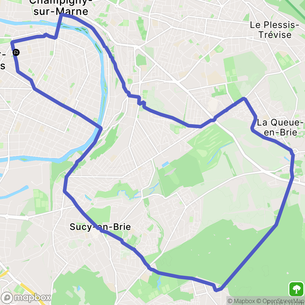 Saint-Maur-des-Fossés : carte du parcours de randonnée - France