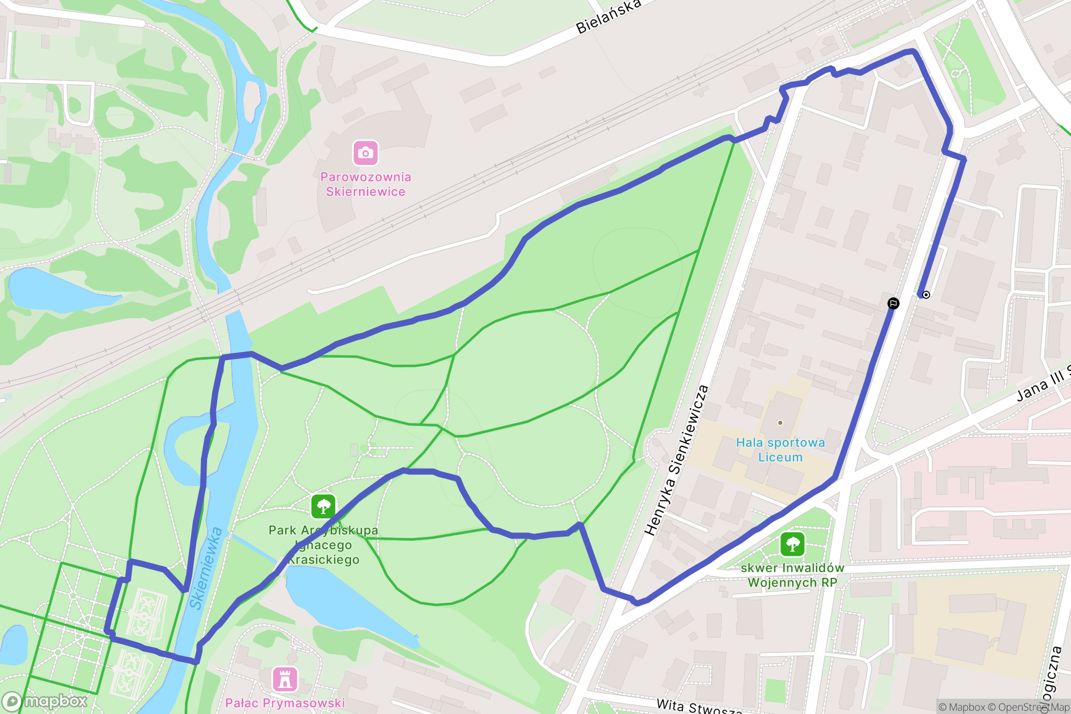 Skierniewice: mapa trasy - Poland
