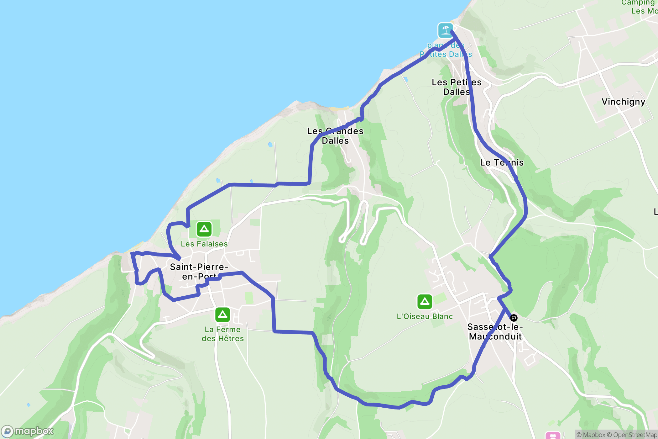 Sassetot-le-Mauconduit : carte du parcours de randonnée - France
