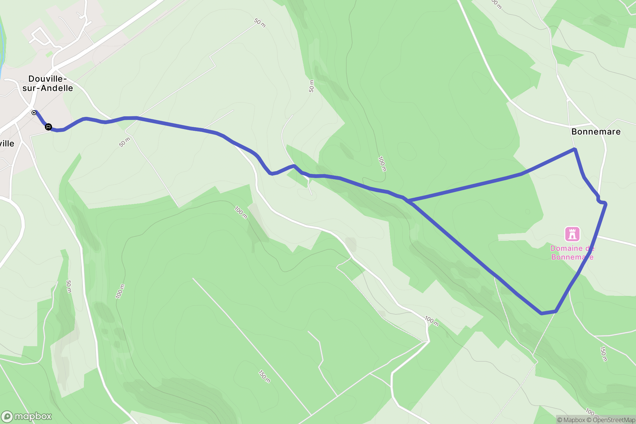 Douville-sur-Andelle : carte du parcours de randonnée - France