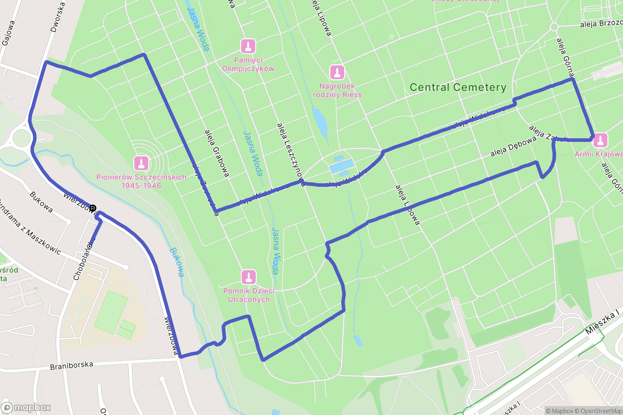 Szczecin: mapa trasy - Poland