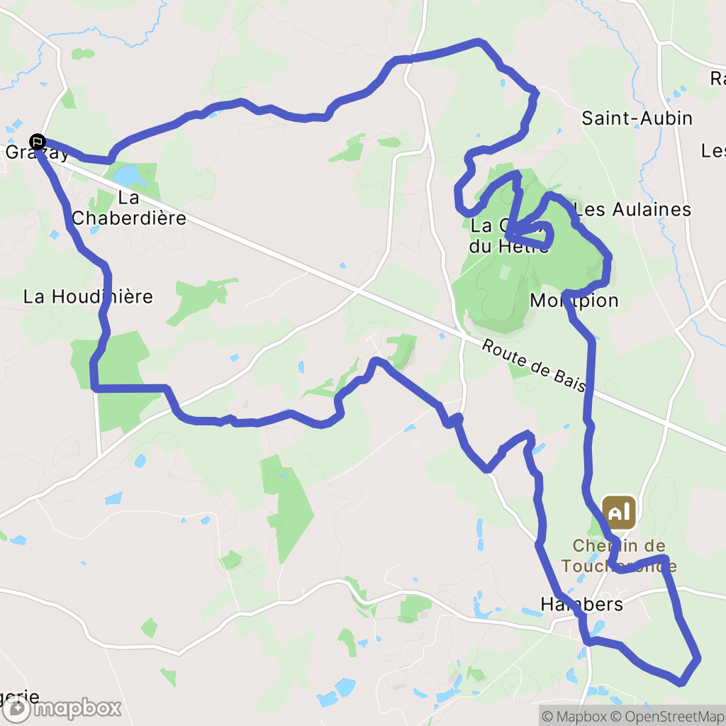 Grazay : carte du parcours de randonnée - France
